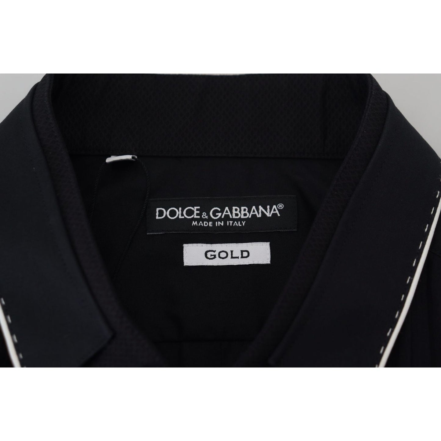 Dolce & Gabbana Elegant Slim Fit Tuxedo Dress Shirt Dolce & Gabbana Black