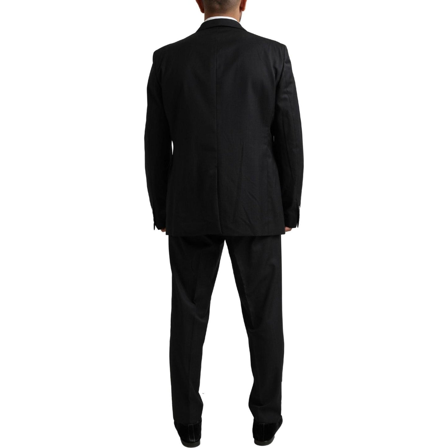 Dolce & Gabbana Elegant Black Virgin Wool Martini Suit Dolce & Gabbana Black