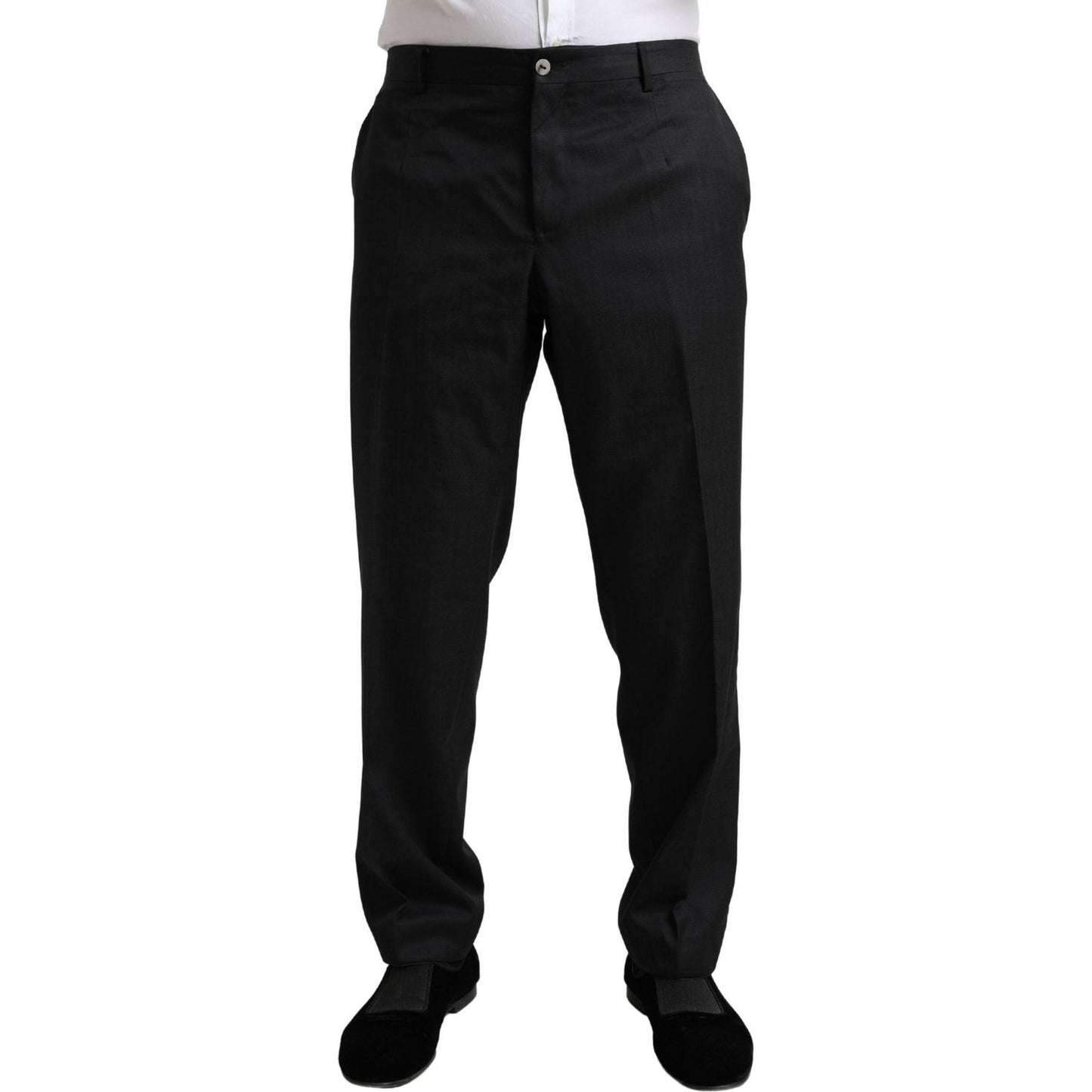 Dolce & Gabbana Elegant Black Virgin Wool Martini Suit Dolce & Gabbana Black