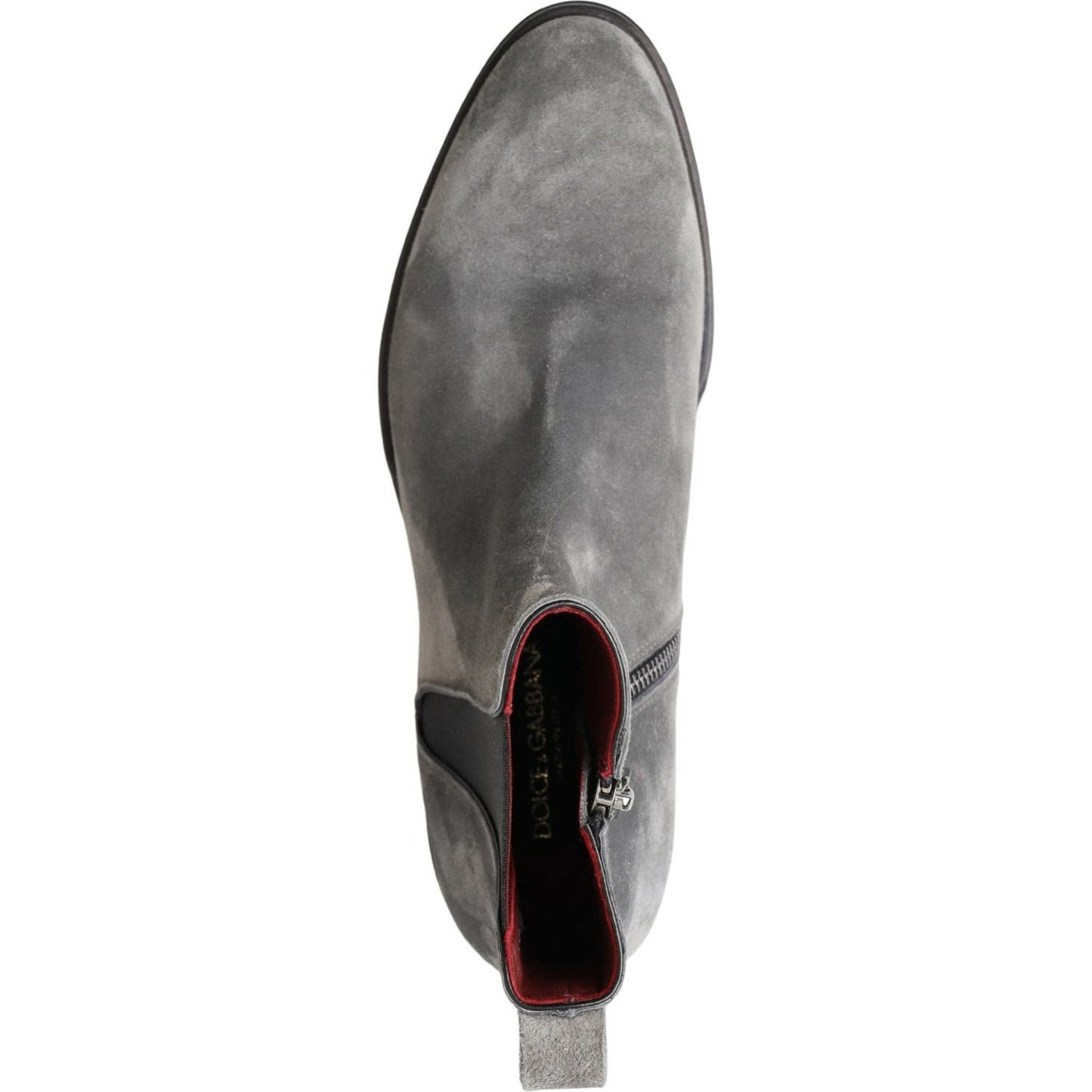 Dolce & Gabbana Gray Leather Men Ankle Boots Shoes MV5002-39