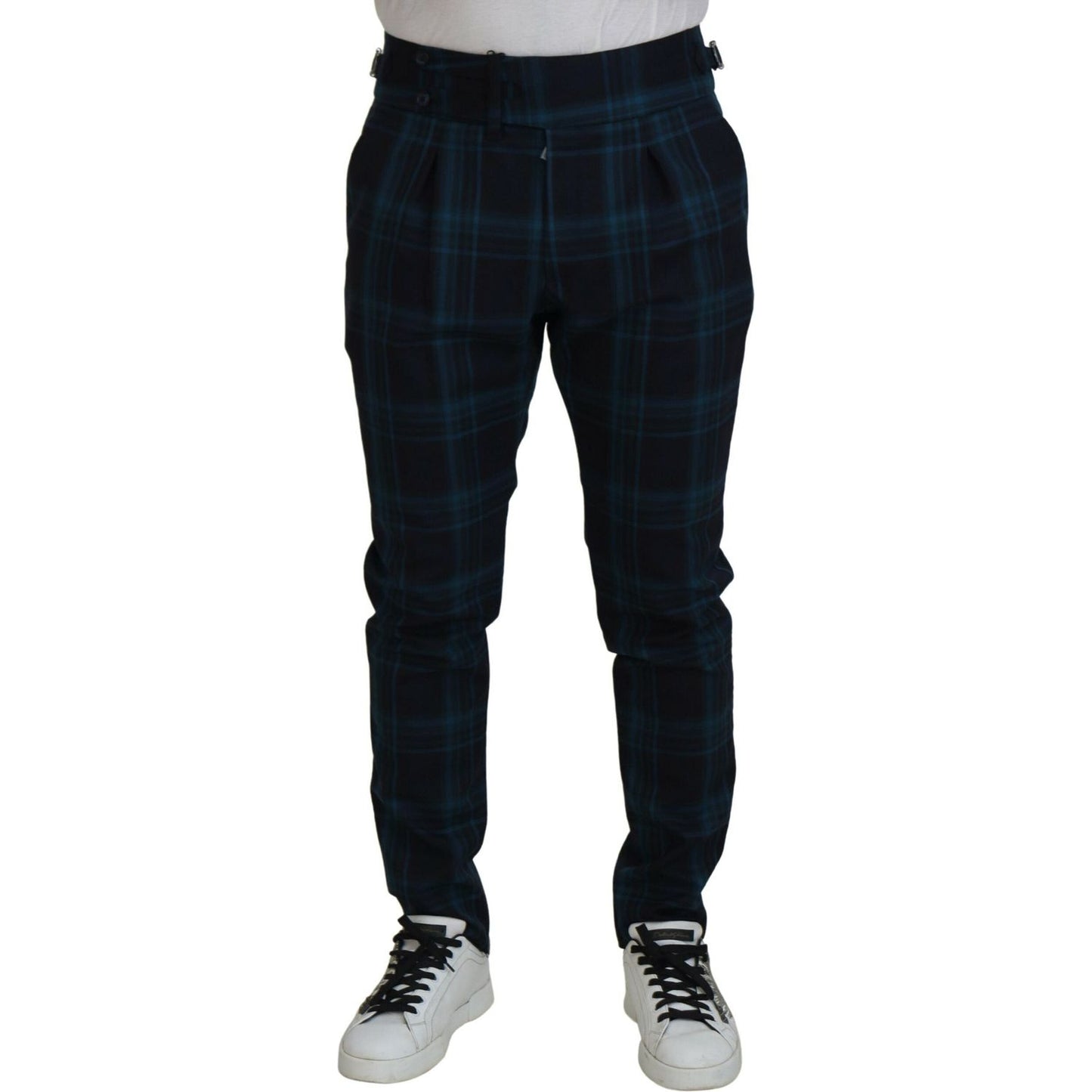 Dolce & Gabbana Elegant Plaid Wool Dress Pants Dolce & Gabbana Black