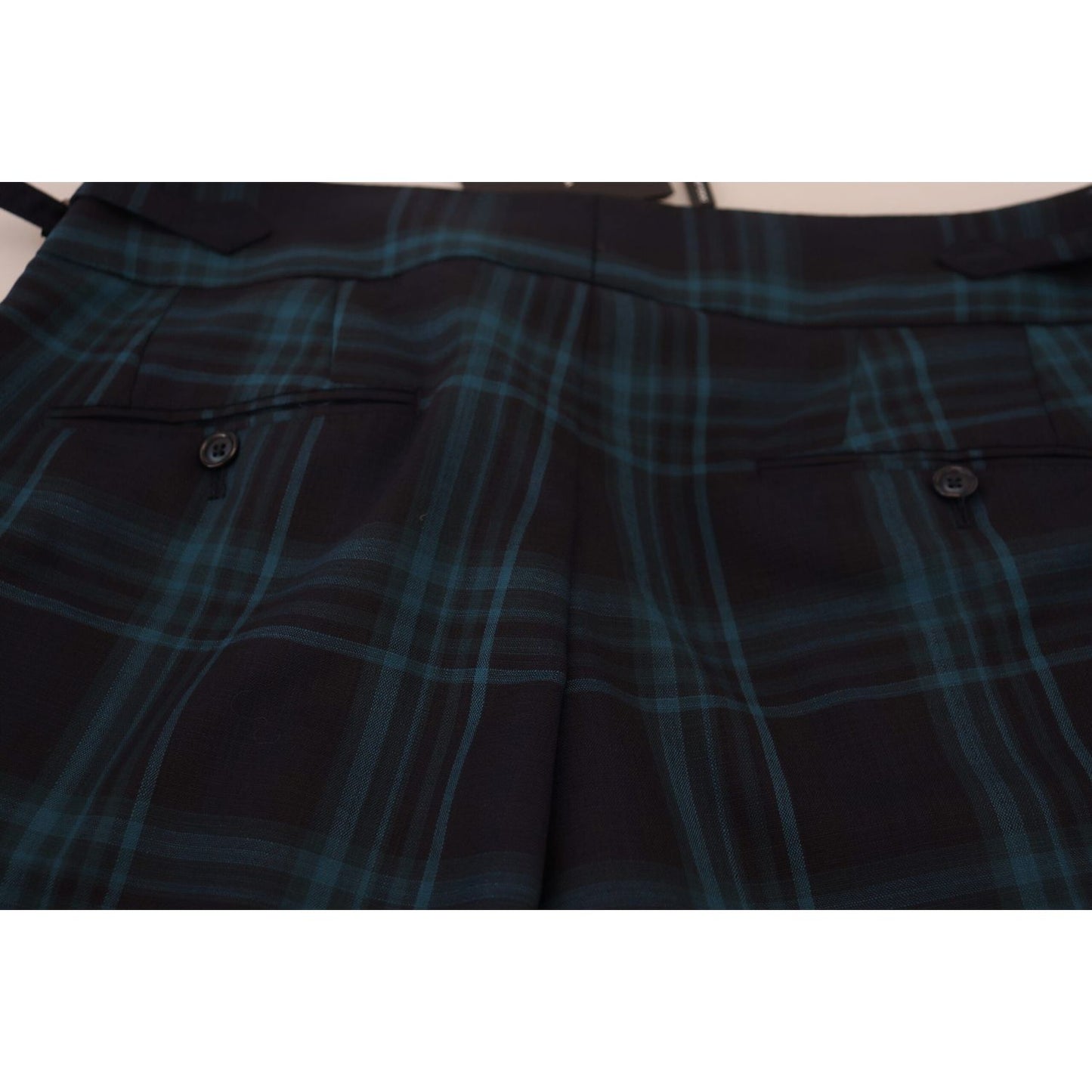 Dolce & Gabbana Elegant Plaid Wool Dress Pants Dolce & Gabbana Black