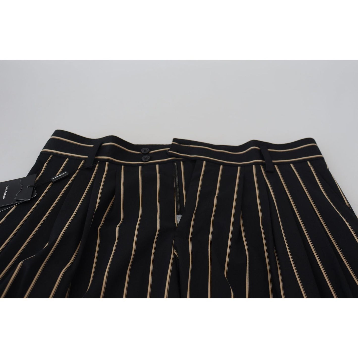 Dolce & Gabbana Elegant Striped Chino Tapered Pants Dolce & Gabbana Gray