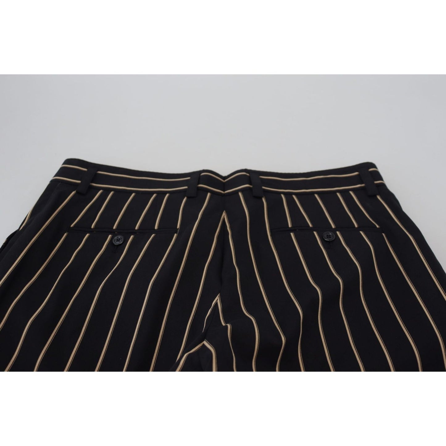 Dolce & Gabbana Elegant Striped Chino Tapered Pants Dolce & Gabbana Black