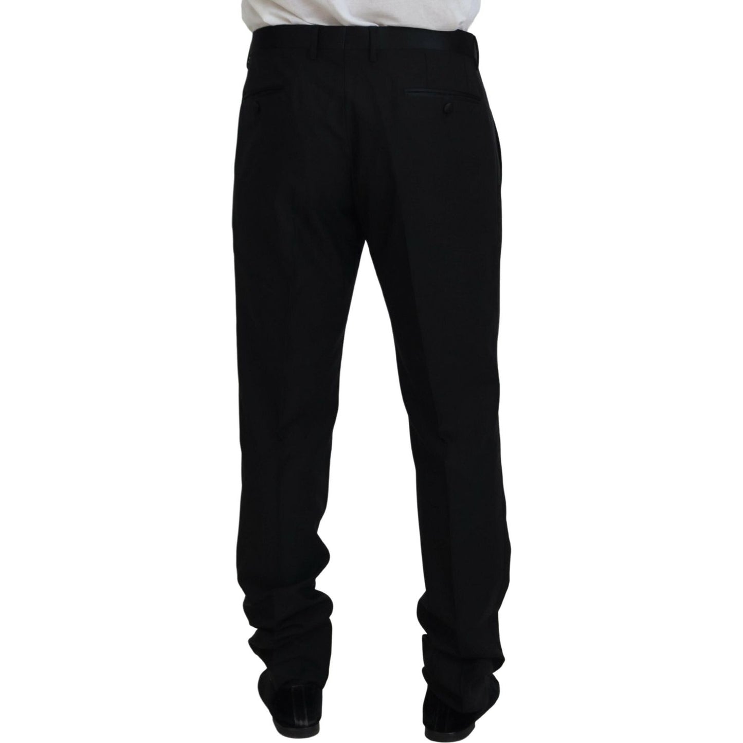 Dolce & Gabbana Elegant Slim Fit Black Dress Trousers Dolce & Gabbana Black
