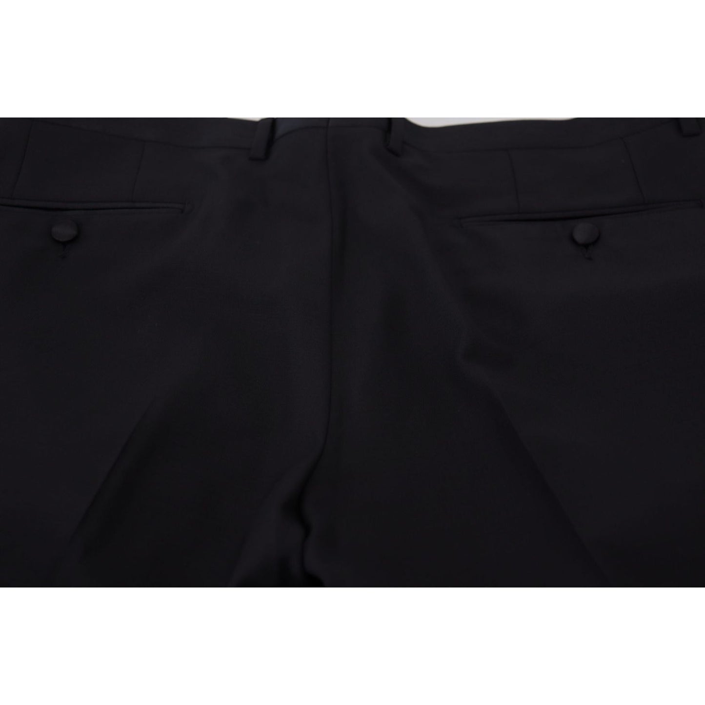 Dolce & Gabbana Elegant Slim Fit Black Dress Trousers Dolce & Gabbana Black