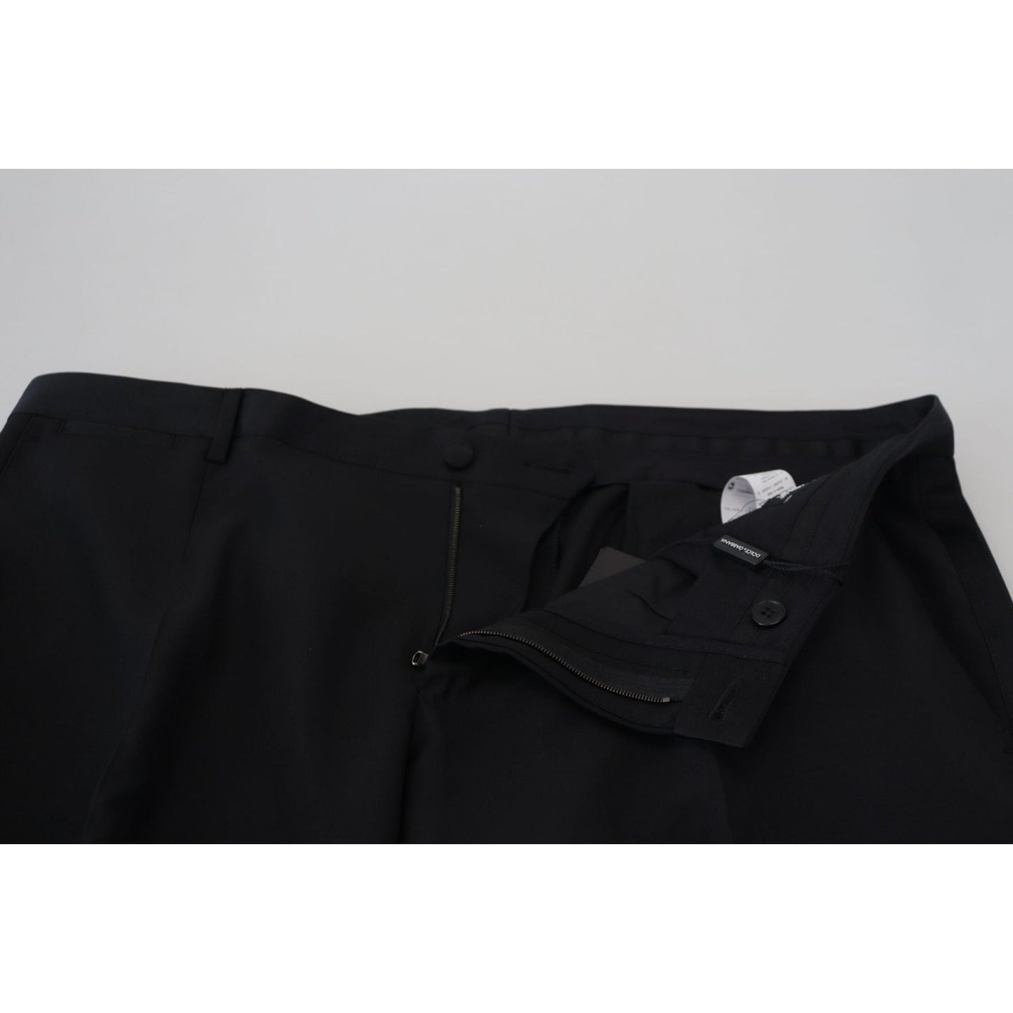 Dolce & Gabbana Elegant Slim Fit Black Dress Trousers Dolce & Gabbana Black