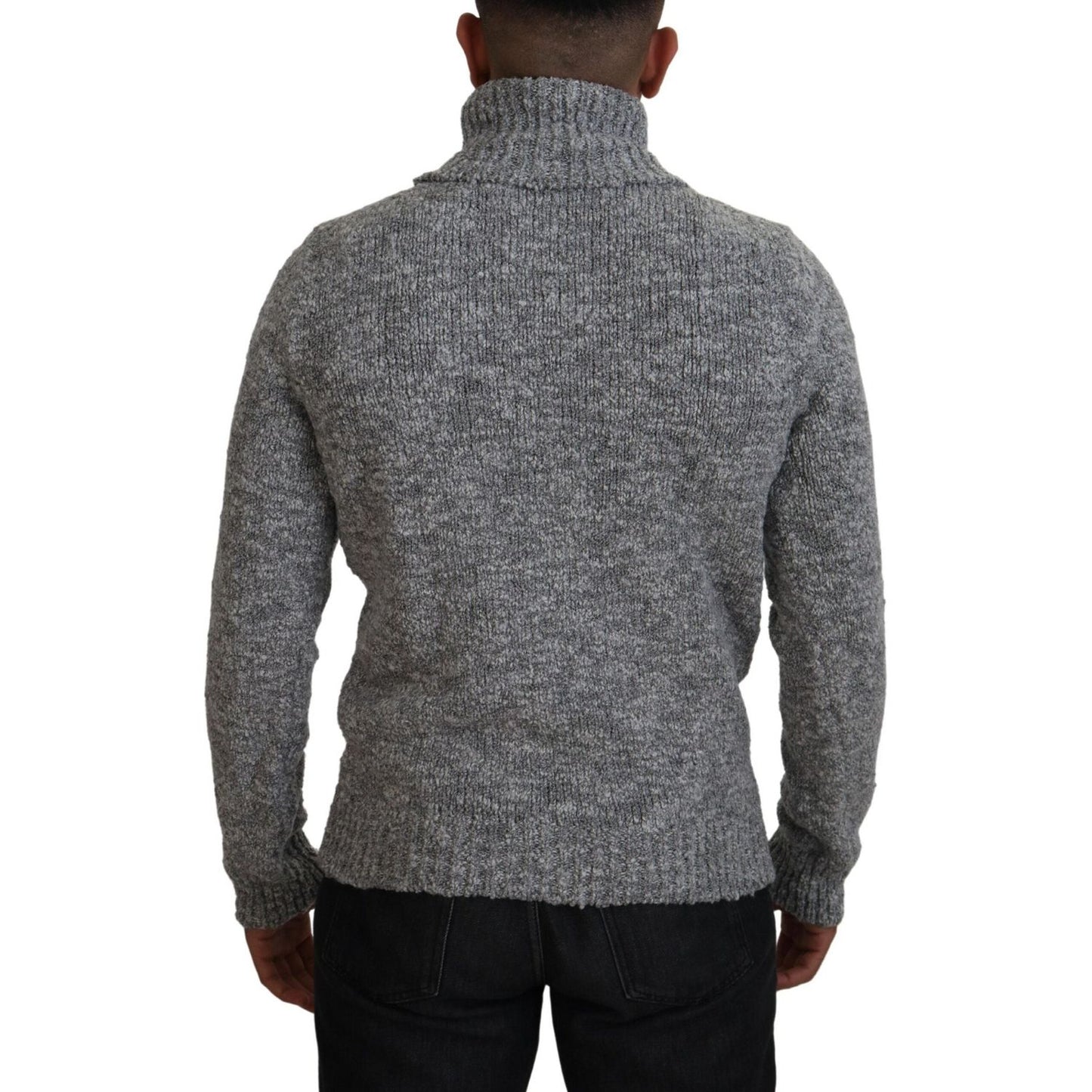 Dolce & Gabbana Elegant Gray Wool-Blend Turtleneck Sweater Dolce & Gabbana Dim Gray