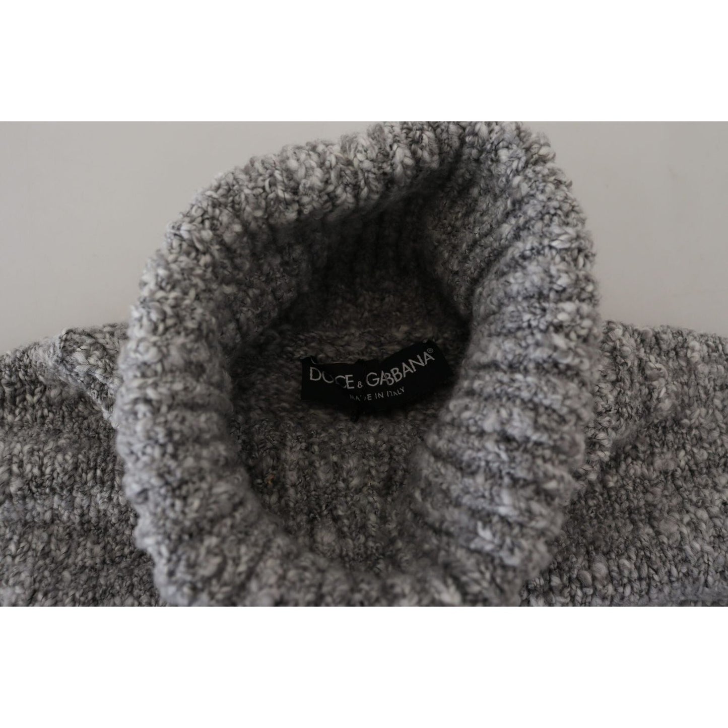 Dolce & Gabbana Elegant Gray Wool-Blend Turtleneck Sweater Dolce & Gabbana Dark Slate Gray