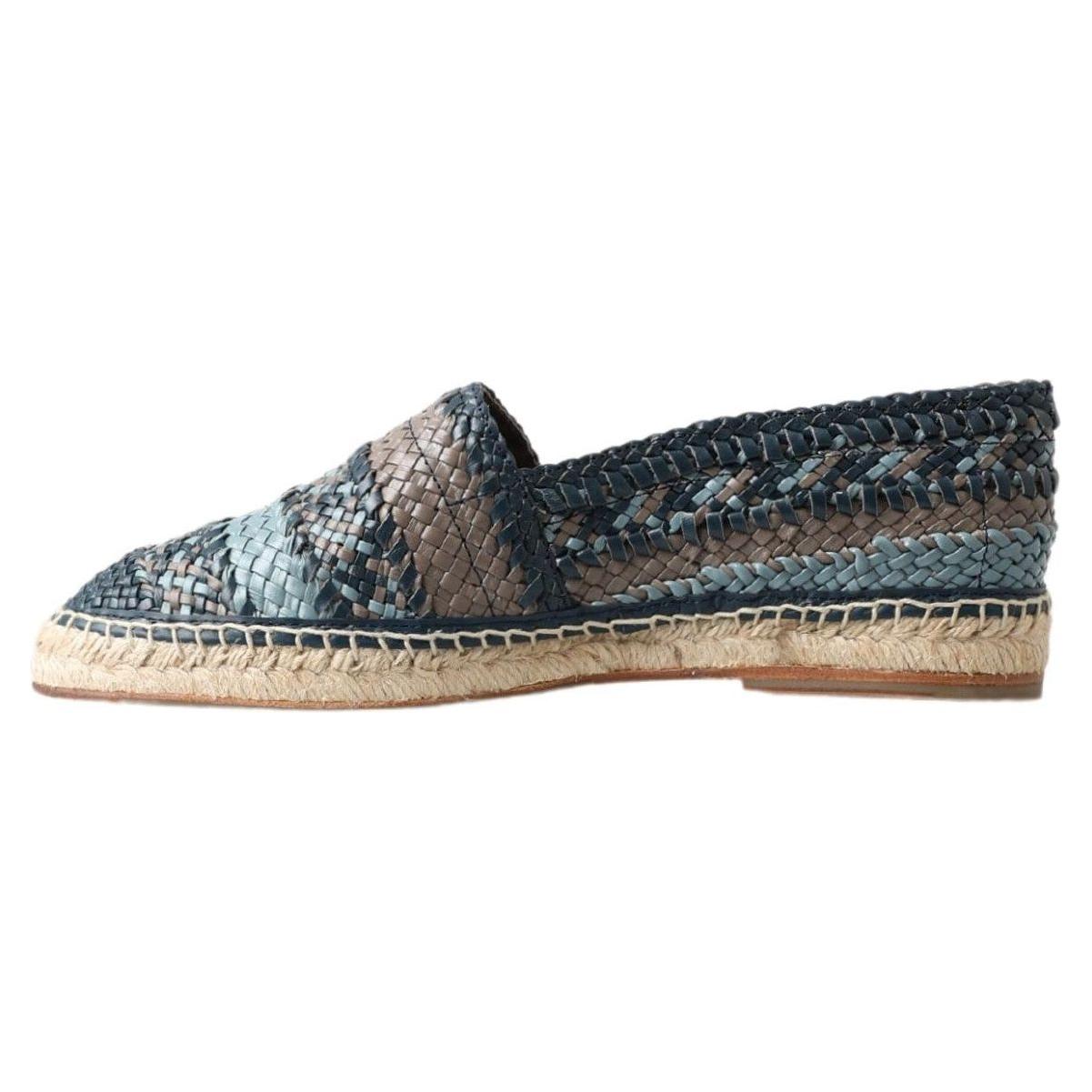 Dolce & Gabbana Sumptuous Woven Leather Espadrilles Dolce & Gabbana Dark Slate Gray