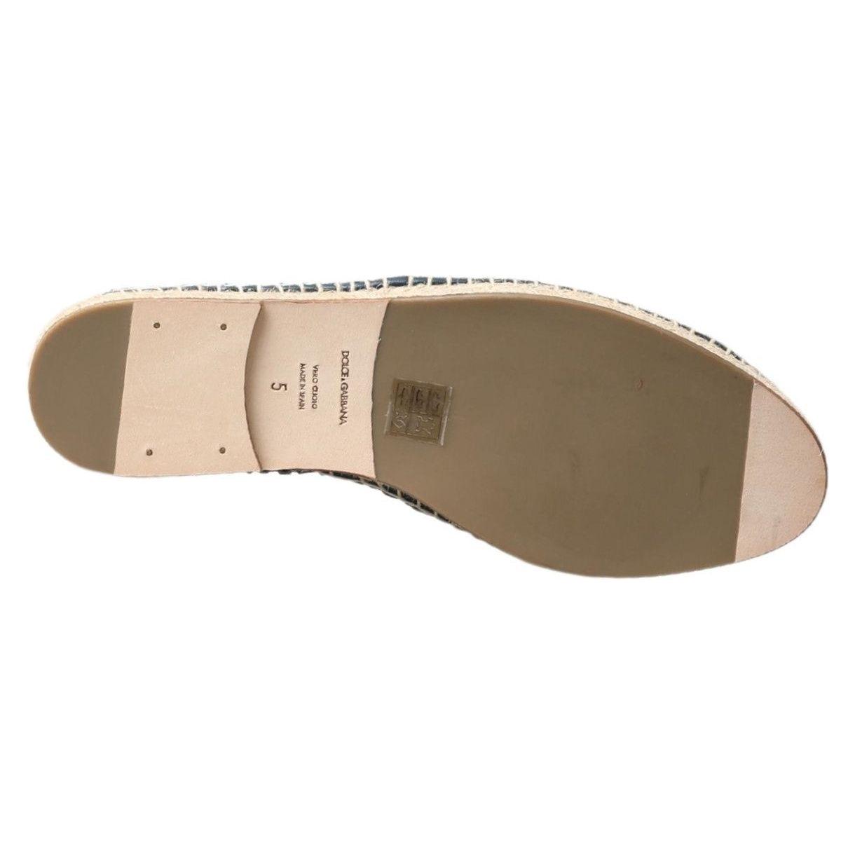 Dolce & Gabbana Sumptuous Woven Leather Espadrilles Dolce & Gabbana Dim Gray