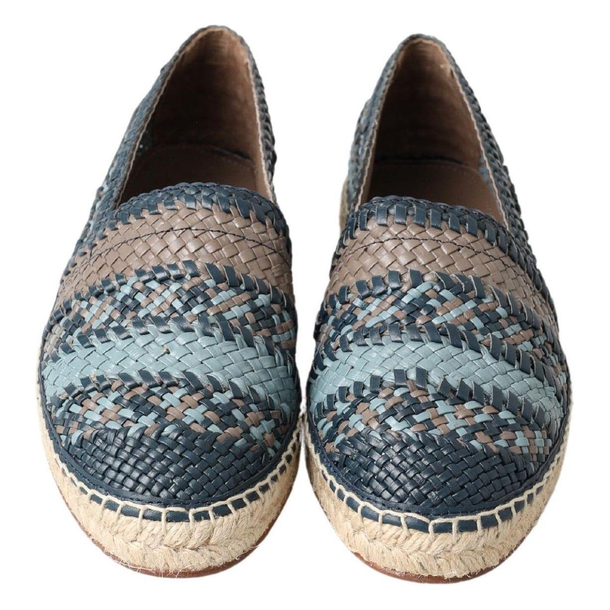 Dolce & Gabbana Sumptuous Woven Leather Espadrilles Dolce & Gabbana Dark Slate Gray