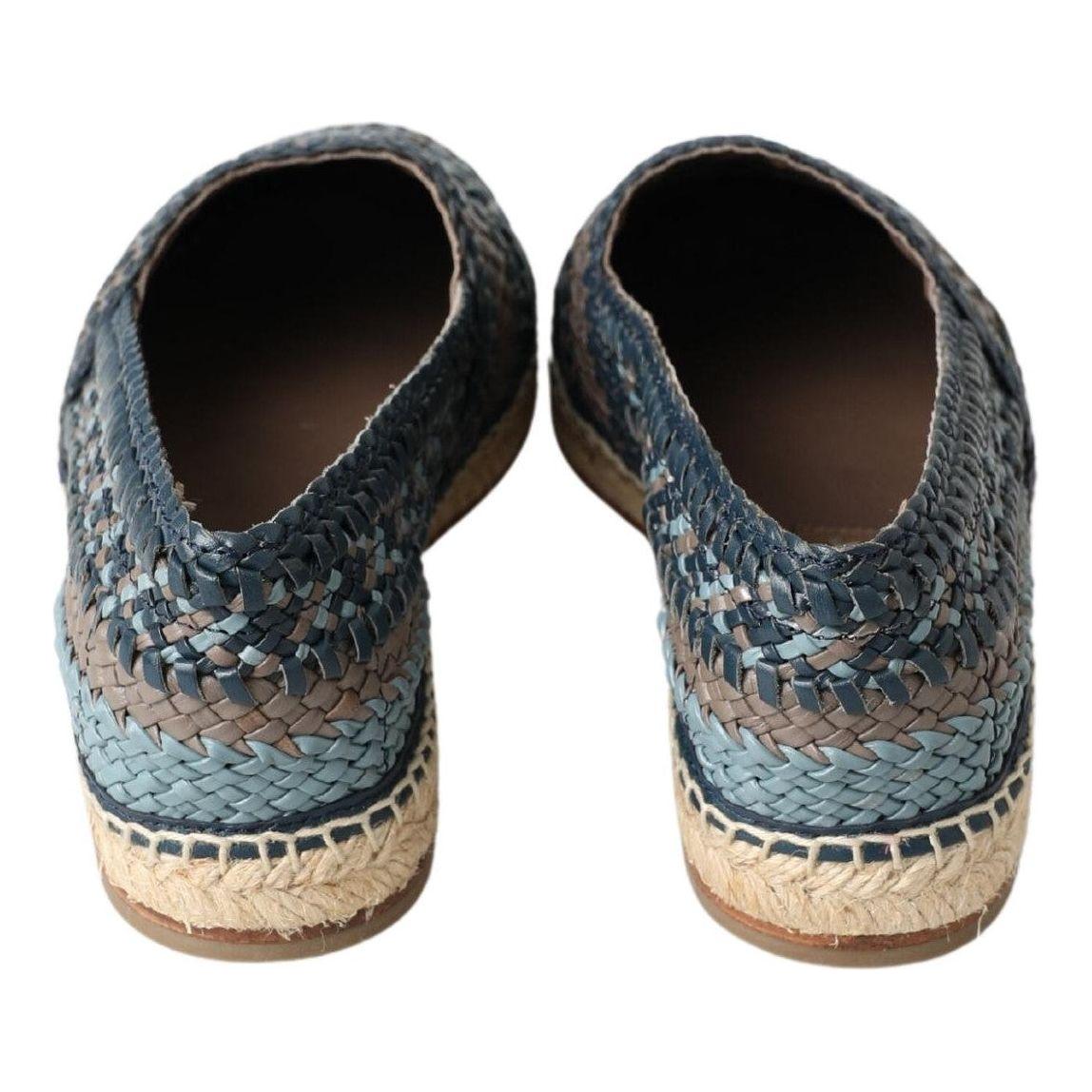 Dolce & Gabbana Sumptuous Woven Leather Espadrilles Dolce & Gabbana Dark Slate Gray