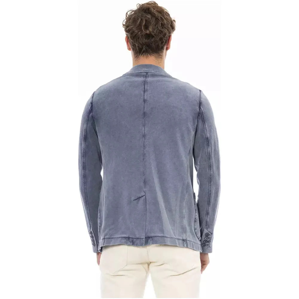 Distretto12 Blue Cotton Mens Blazer Distretto12 Slate Gray