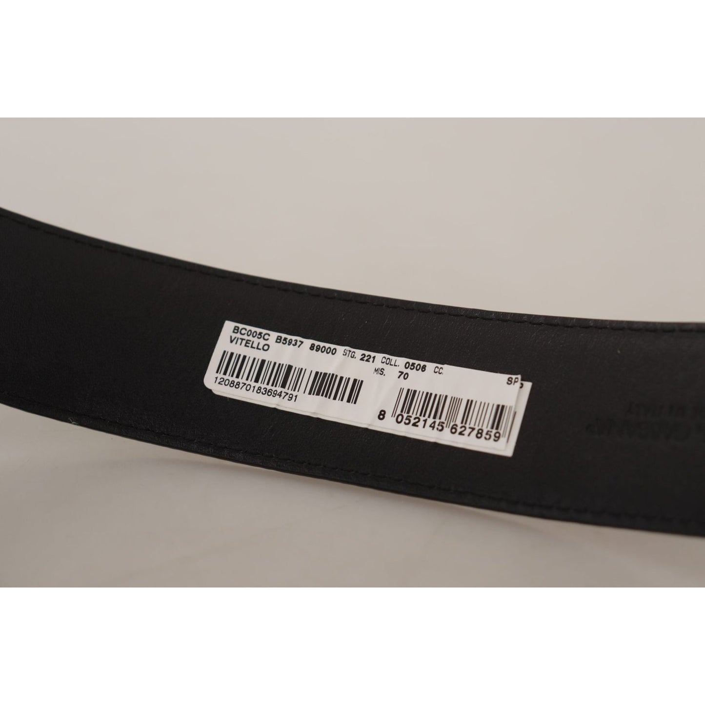 Dolce & Gabbana Elegant Black Leather Belt Dolce & Gabbana Dark Gray