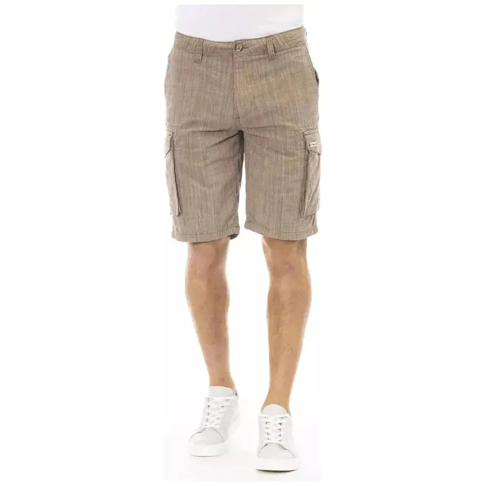 Baldinini Trend Brown Cotton Men's Cargo Short Baldinini Trend Rosy Brown
