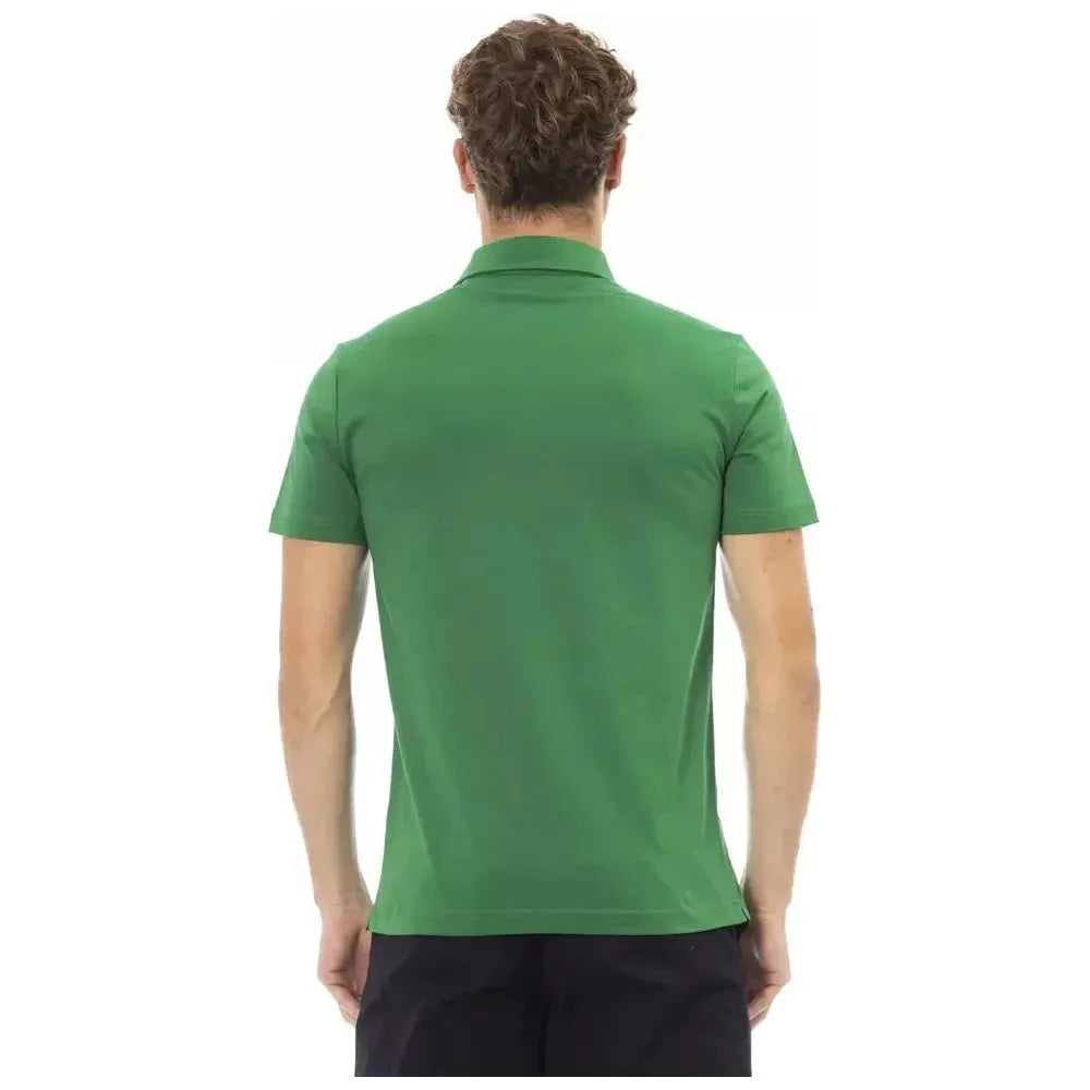Baldinini Trend Green Cotton Men Polo Baldinini Trend Sea Green