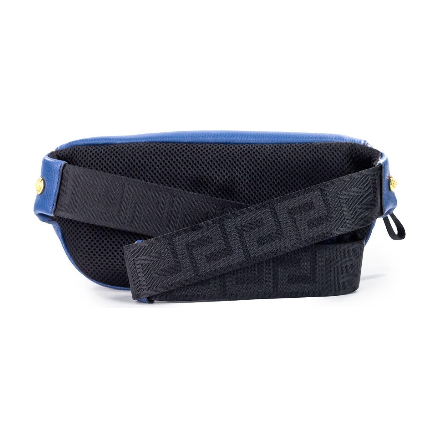 Versace Small Navy Calf Leather Medusa Pendant Fanny Waist Pack Belt Bag Versace Dark Slate Gray