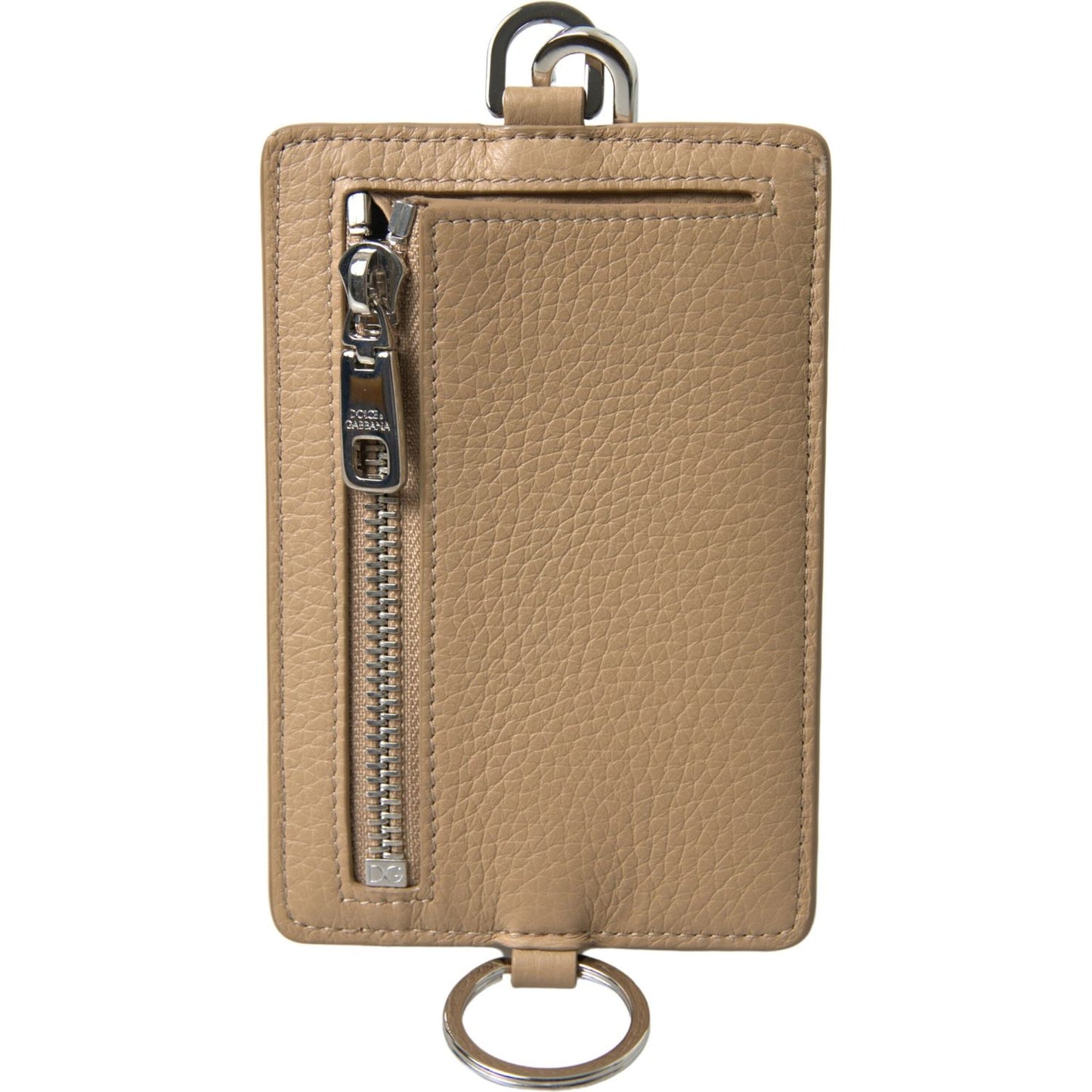 Dolce & Gabbana Elegant Beige Leather Cardholder Wallet Dolce & Gabbana Rosy Brown