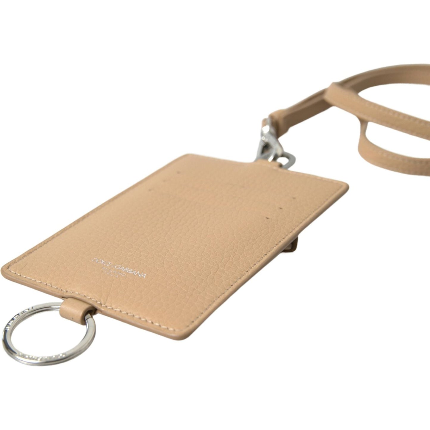 Dolce & Gabbana Elegant Beige Leather Cardholder Wallet Dolce & Gabbana Tan
