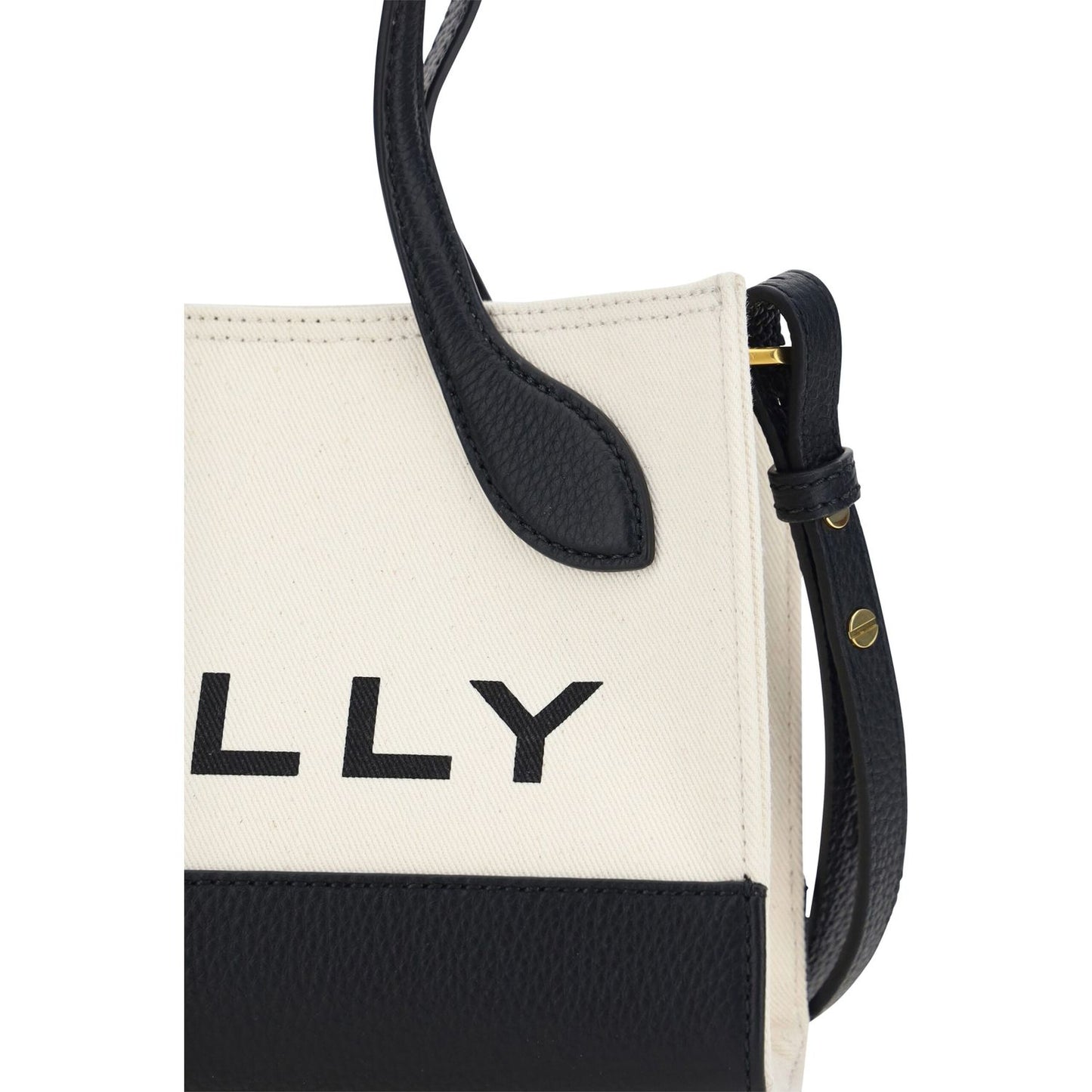 Bally Chic Contrast Mini Leather Handbag Bally Antique White