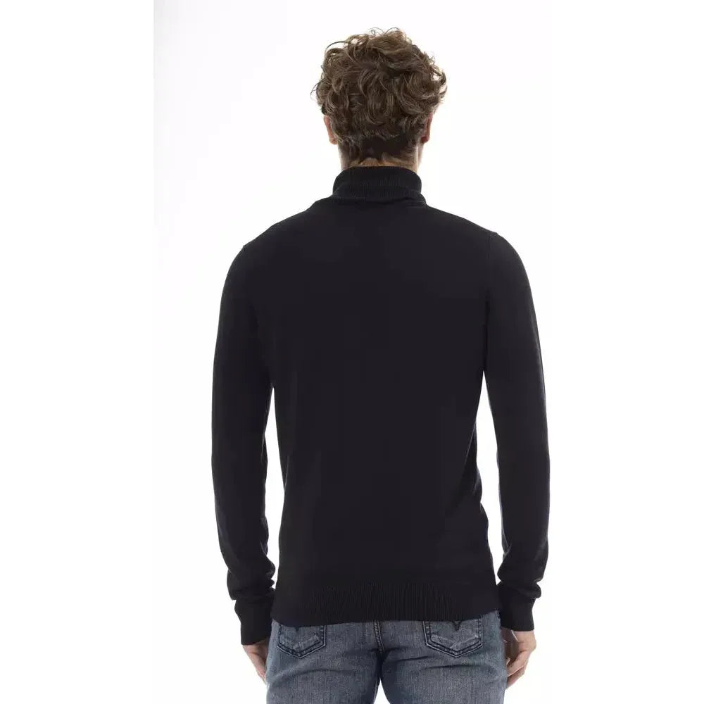 Baldinini Trend Blue Modal Men Sweater Baldinini Trend Dark Slate Gray