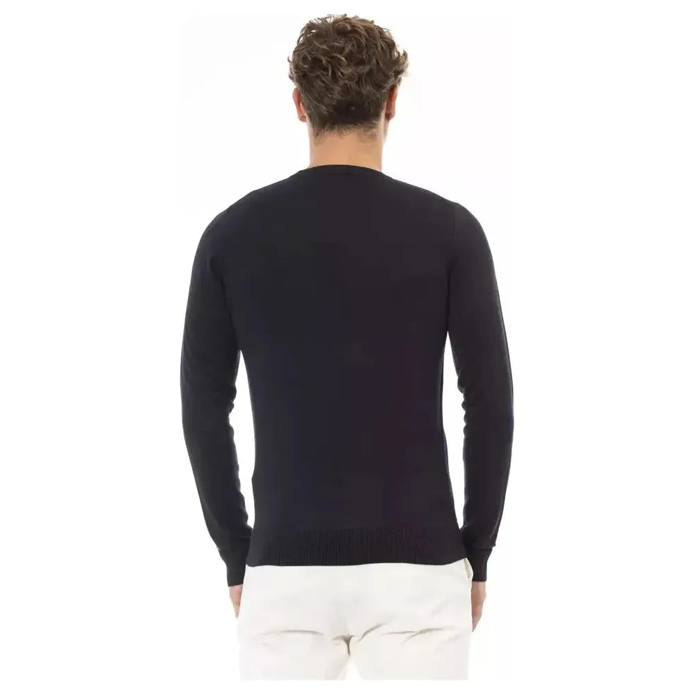 Baldinini Trend Blue Modal Men Sweater Baldinini Trend Dark Slate Gray