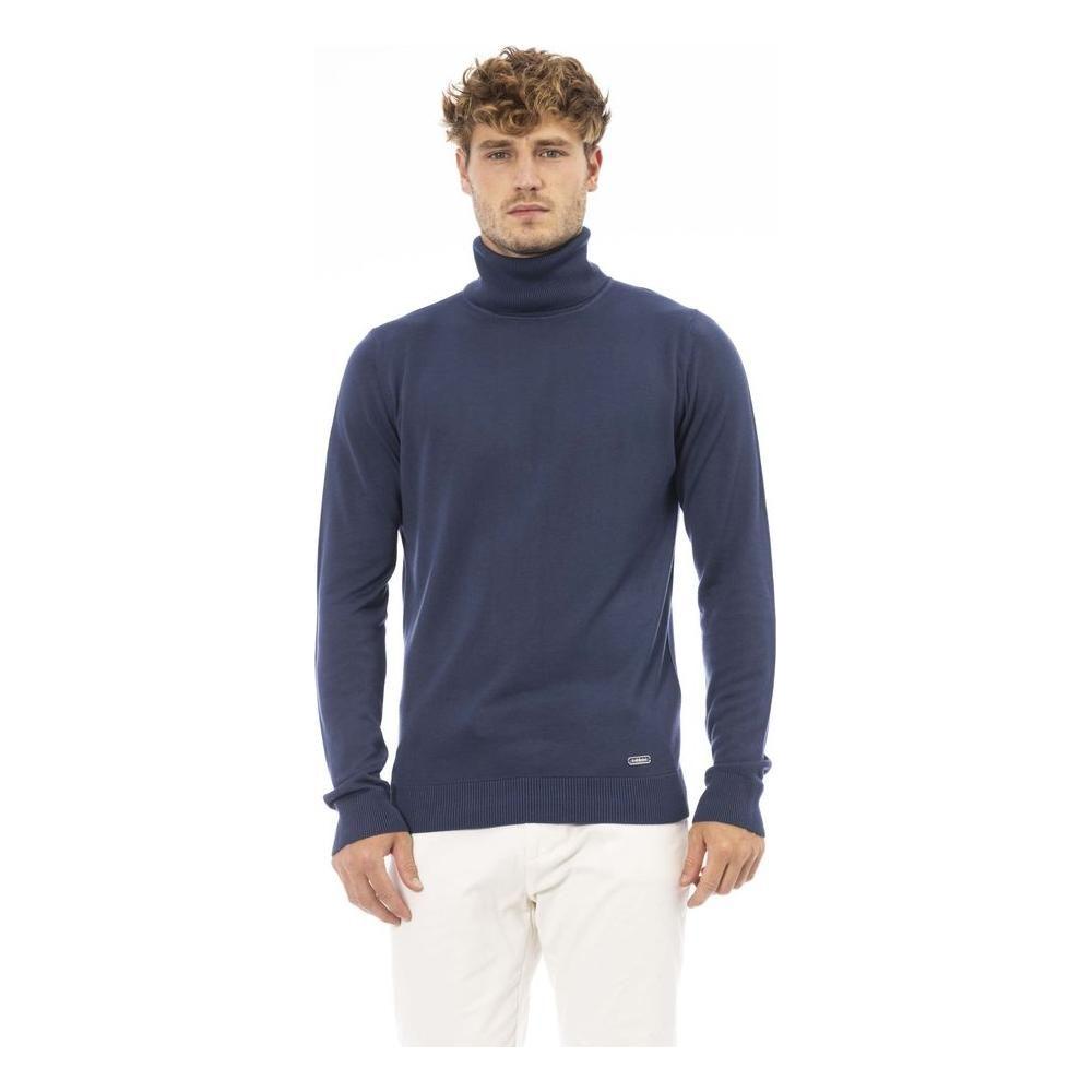 Baldinini Trend Blue Modal Men Sweater Baldinini Trend Dark Slate Gray