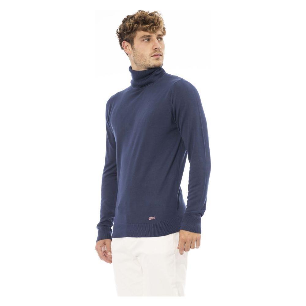 Baldinini Trend Blue Modal Men Sweater Baldinini Trend Dark Slate Gray
