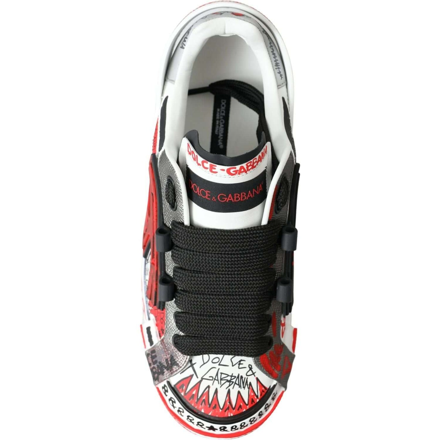 Dolce & Gabbana Multicolor Hand-Painted Leather Sneakers Dolce & Gabbana Dark Slate Gray