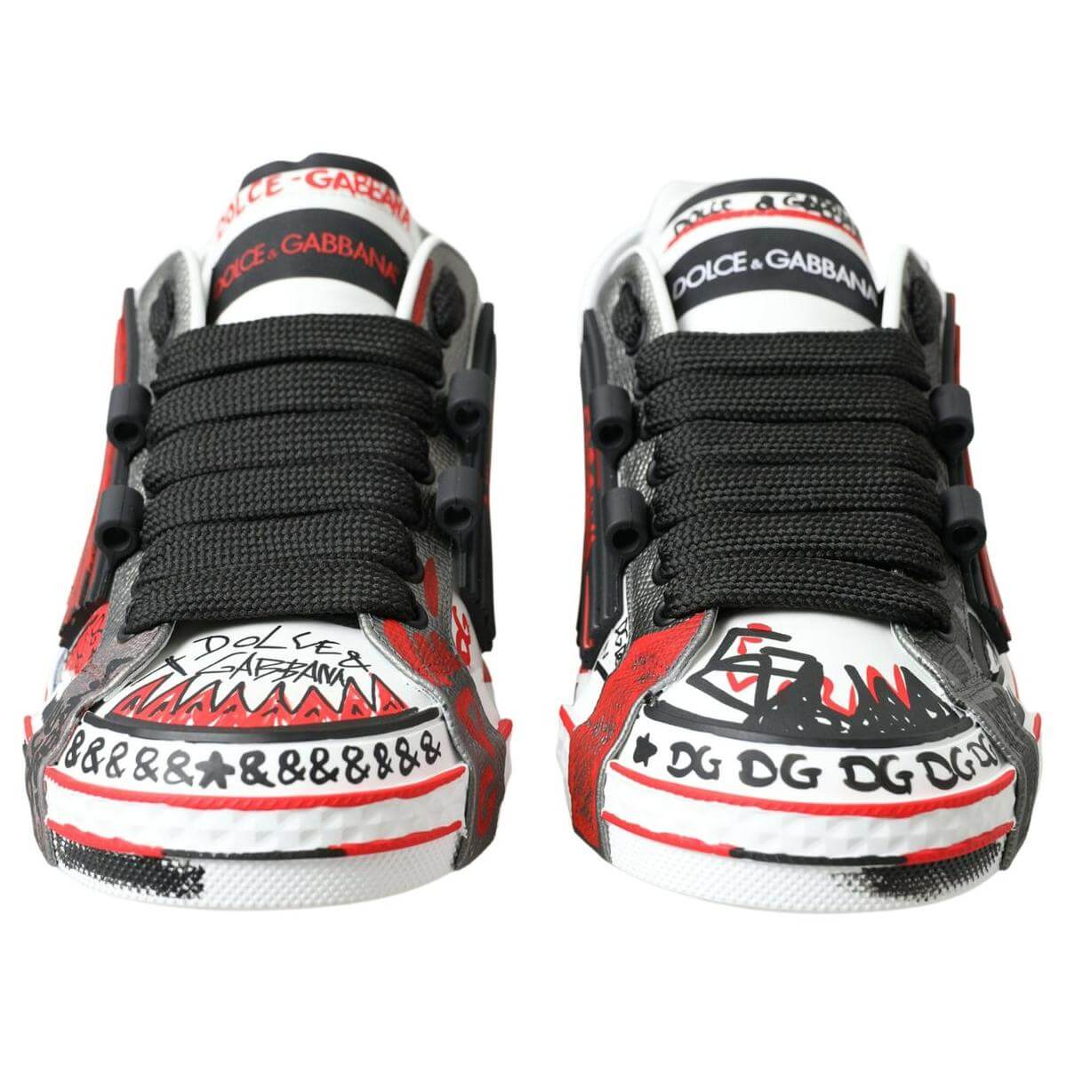 Dolce & Gabbana Multicolor Hand-Painted Leather Sneakers Dolce & Gabbana Thistle