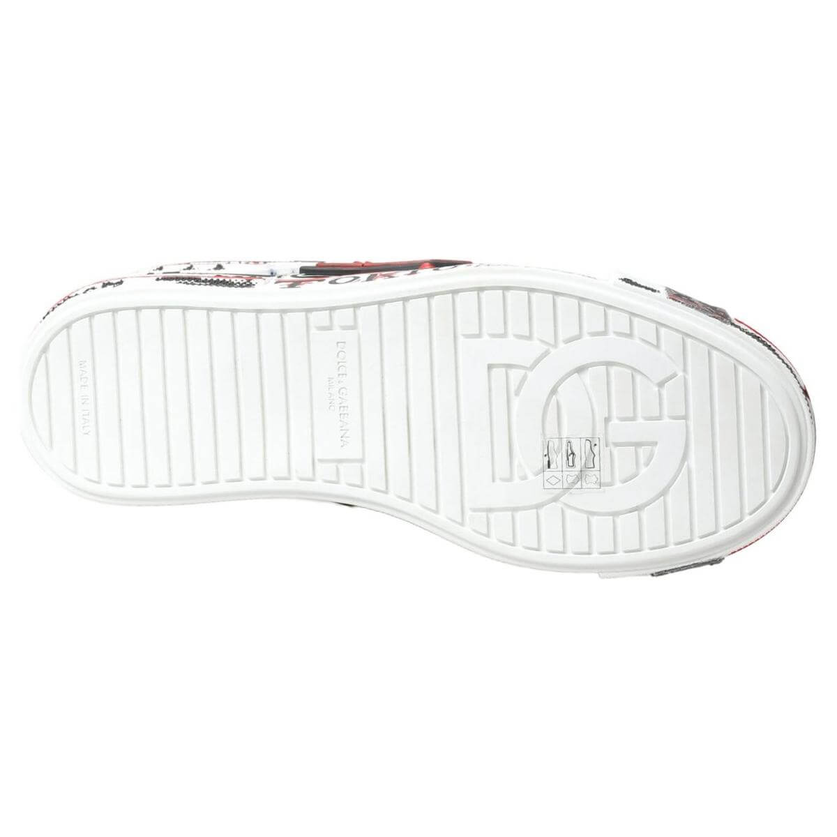 Dolce & Gabbana Multicolor Hand-Painted Leather Sneakers Dolce & Gabbana White Smoke