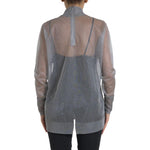 Dolce & Gabbana Gray Mesh Turtleneck Long Sleeve Blouse Top TSH83322-44