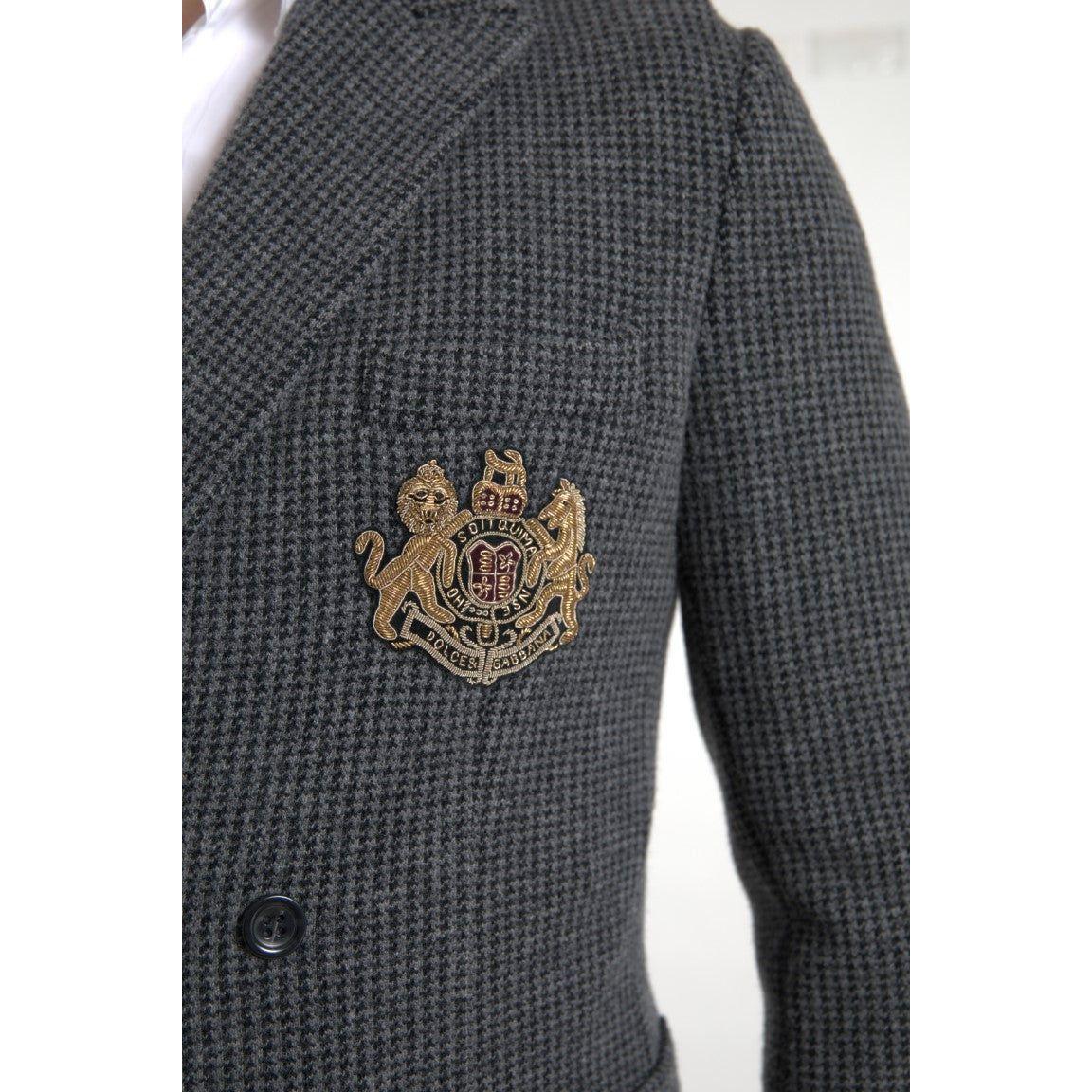 Dolce & Gabbana Elegant Slim Fit Cashmere Blazer Dolce & Gabbana Dark Slate Gray