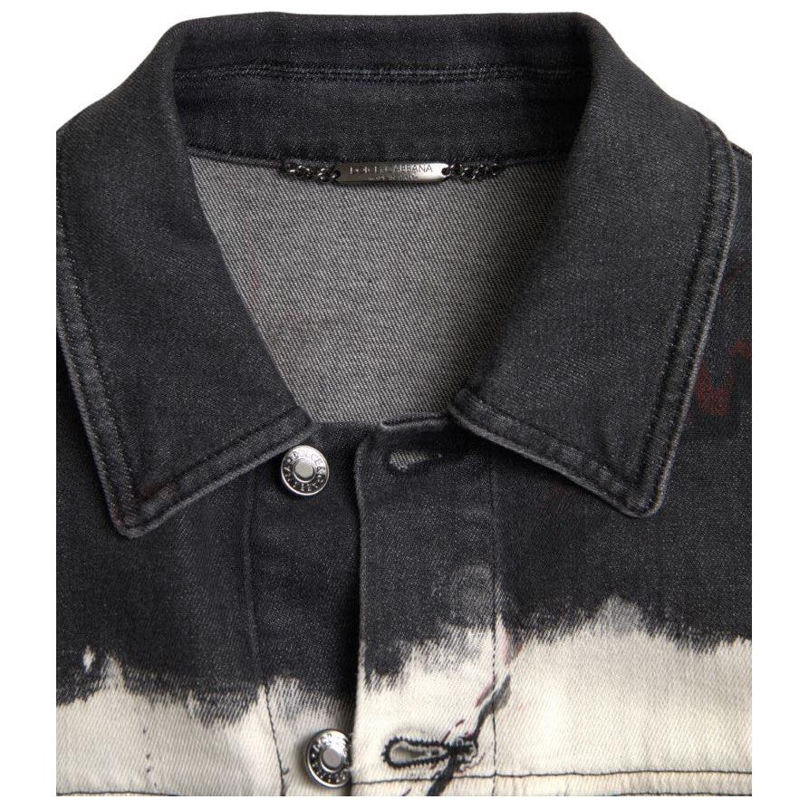 Dolce & Gabbana Multicolor Cotton Stretch Denim Jacket Dolce & Gabbana Dark Slate Gray