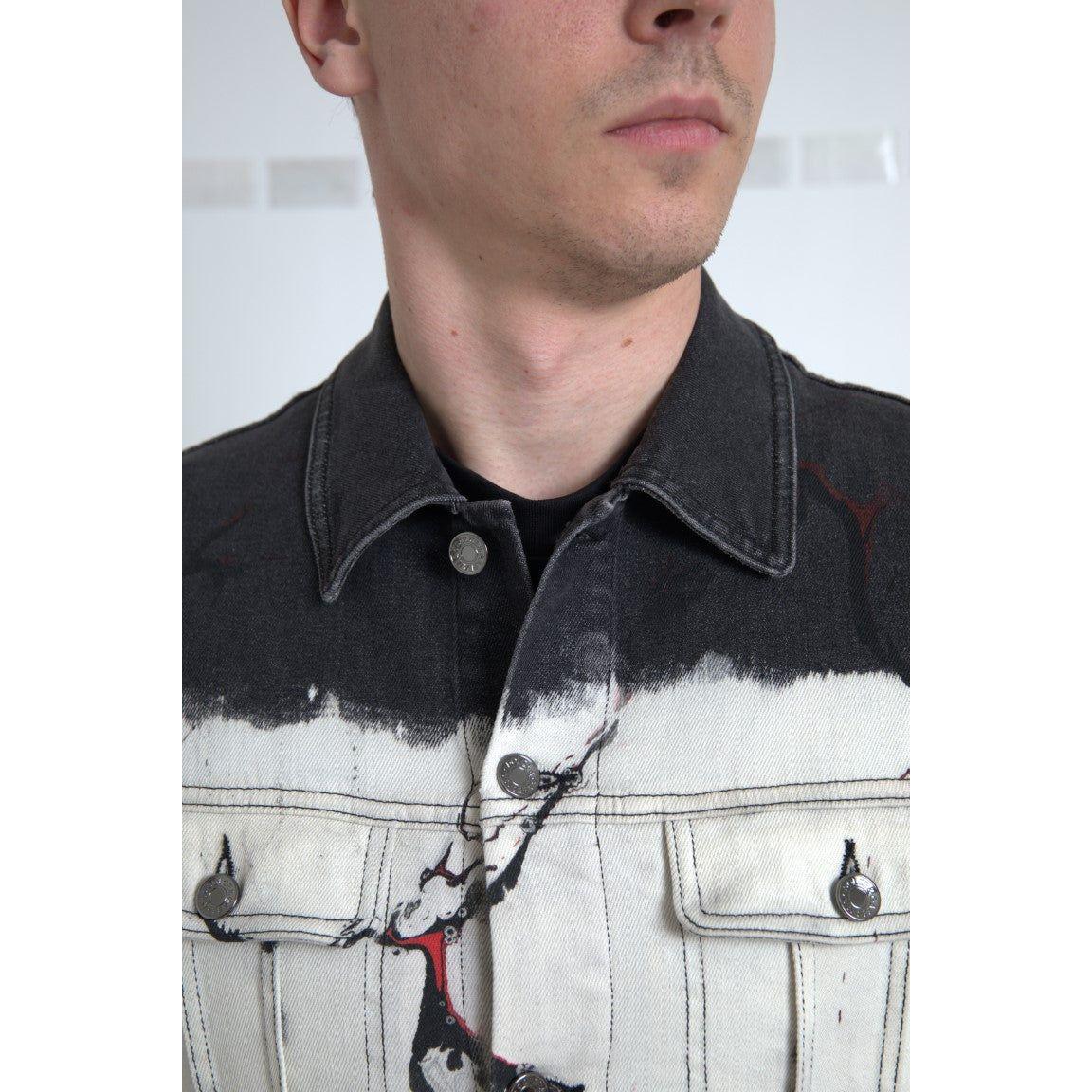 Dolce & Gabbana Multicolor Cotton Stretch Denim Jacket Dolce & Gabbana Gray