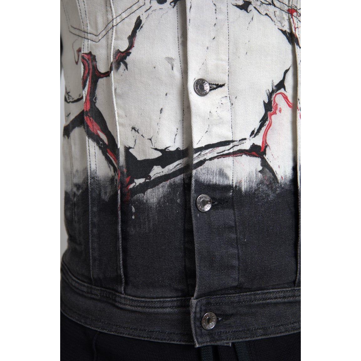 Dolce & Gabbana Multicolor Cotton Stretch Denim Jacket Dolce & Gabbana Light Gray
