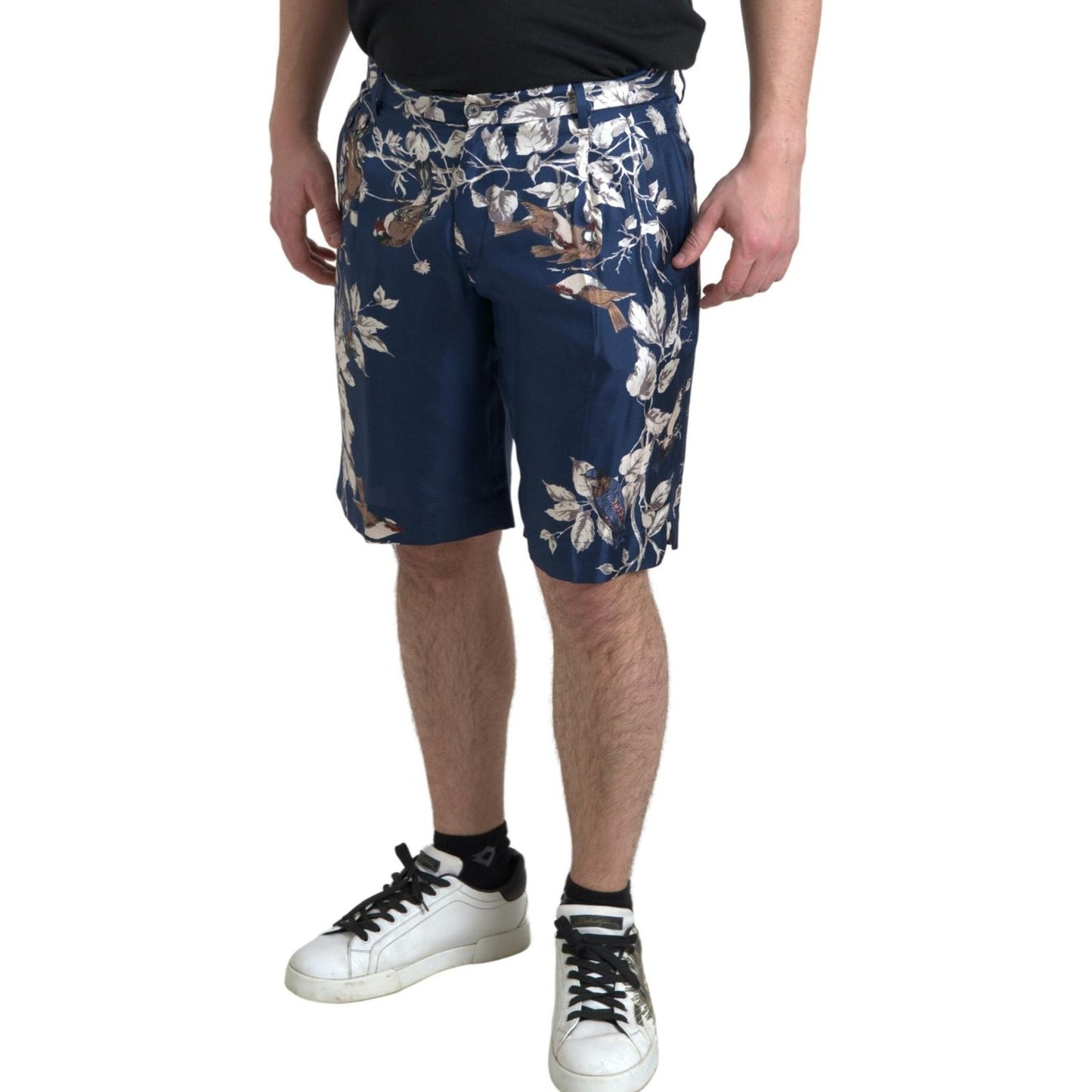 Dolce & Gabbana Silken Floral Bermuda Shorts in Blue Dolce & Gabbana Dark Slate Gray