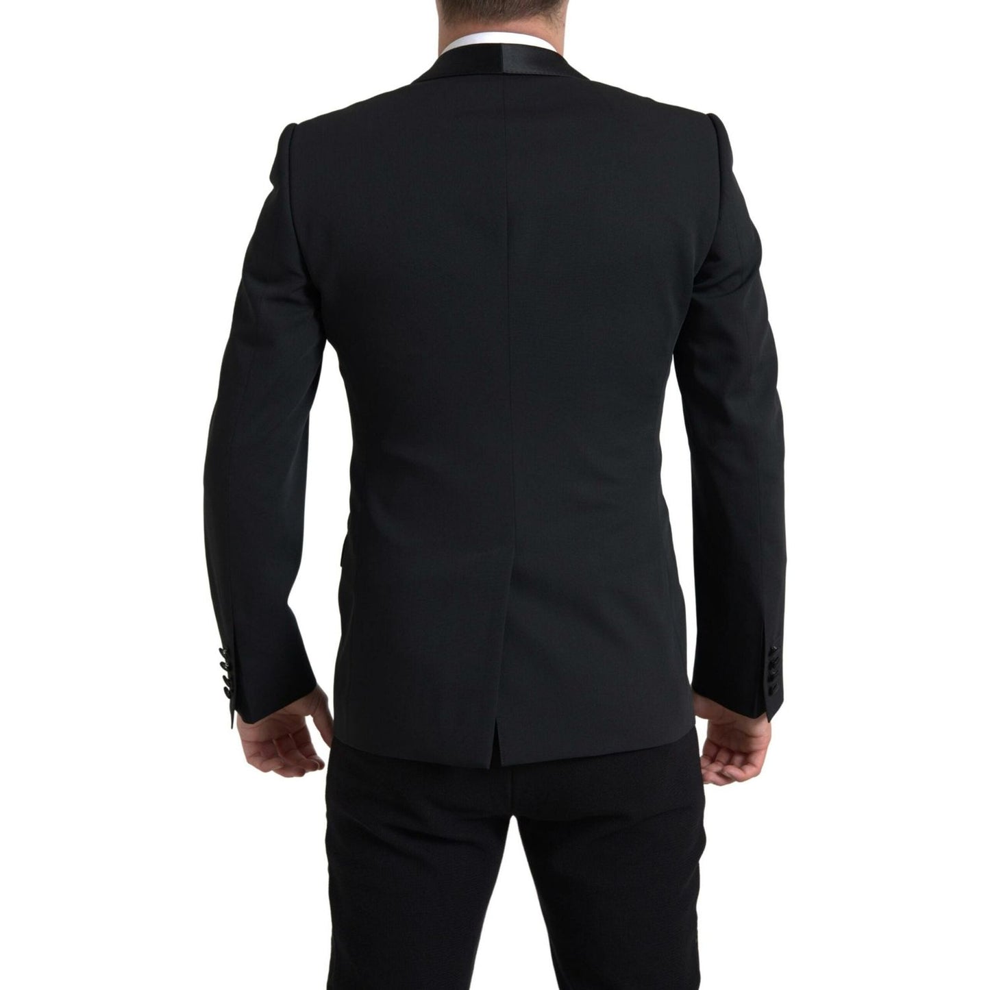 Dolce & Gabbana Chic Slim Fit Virgin Wool Blazer Dolce & Gabbana Black