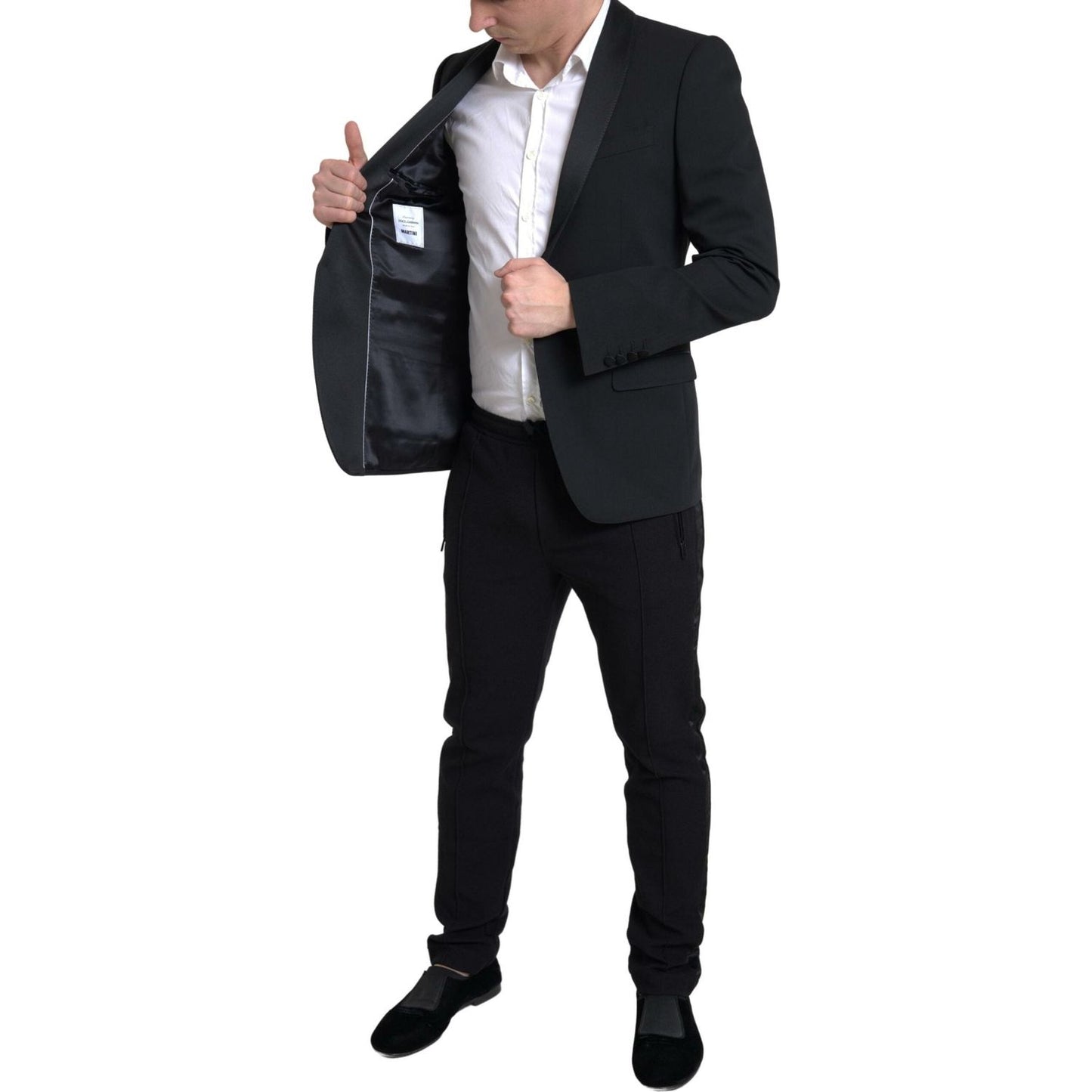 Dolce & Gabbana Chic Slim Fit Virgin Wool Blazer Dolce & Gabbana Black