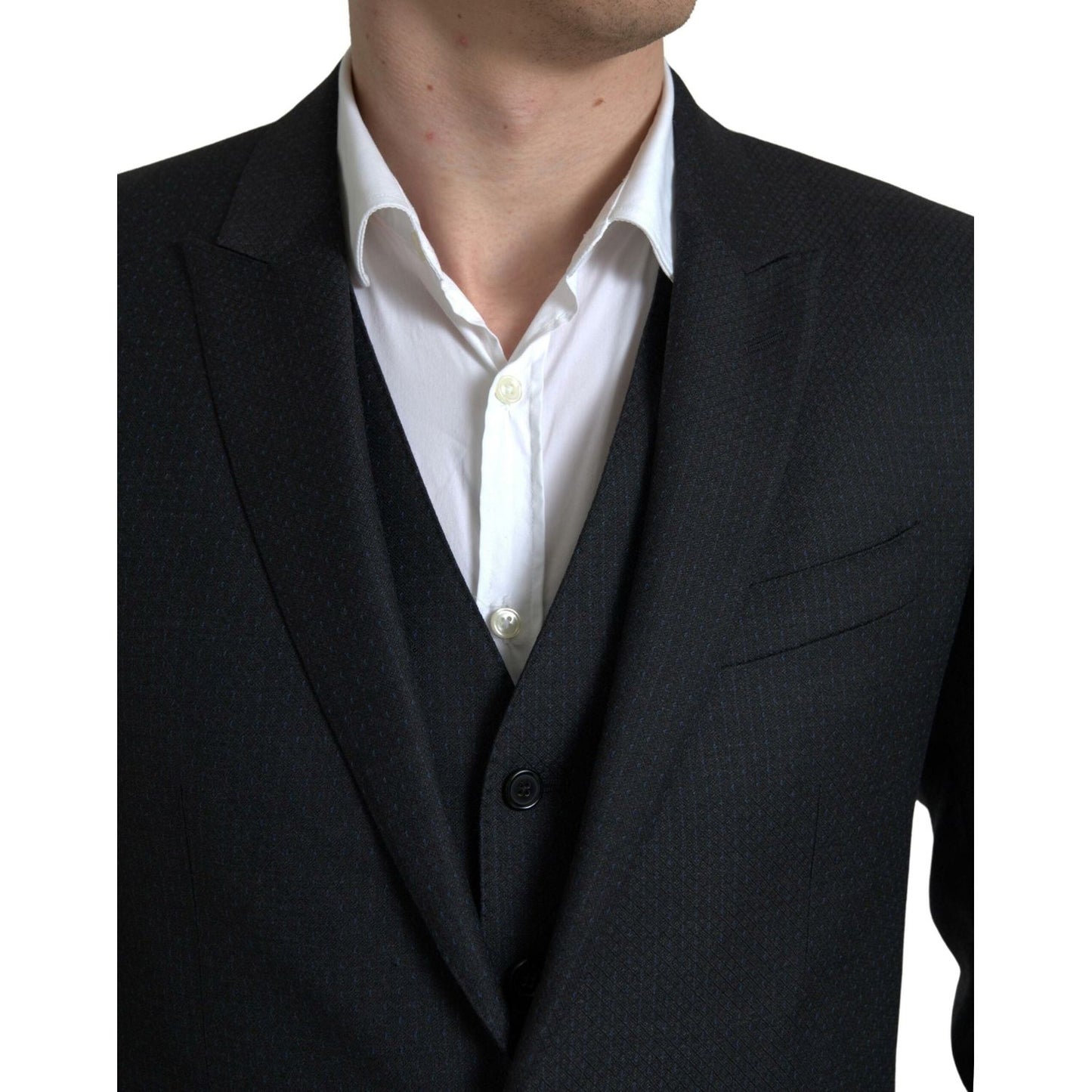 Dolce & Gabbana Elegant Black Martini Slim Fit 3-Piece Suit Dolce & Gabbana Black