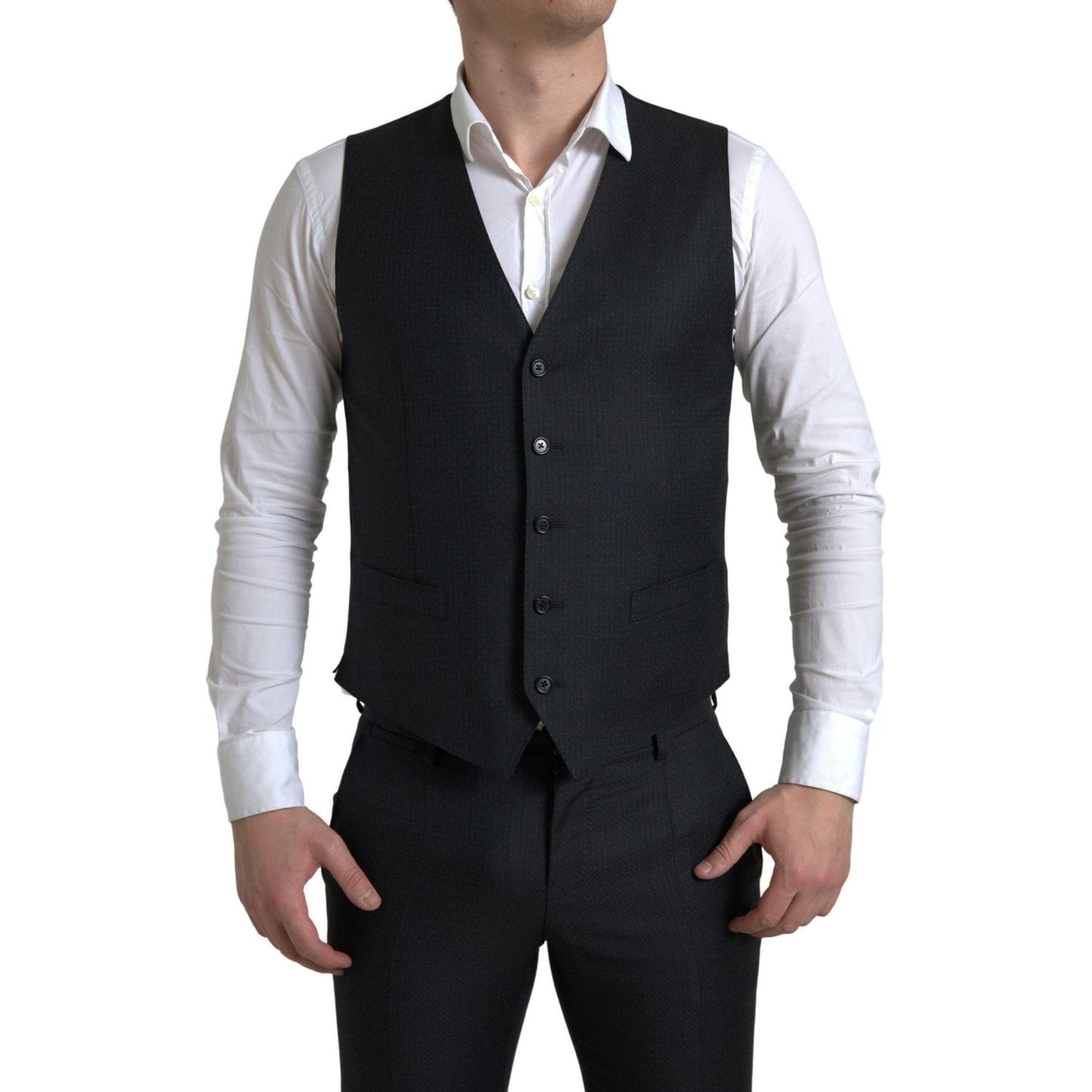 Dolce & Gabbana Elegant Black Martini Slim Fit 3-Piece Suit Dolce & Gabbana Gray
