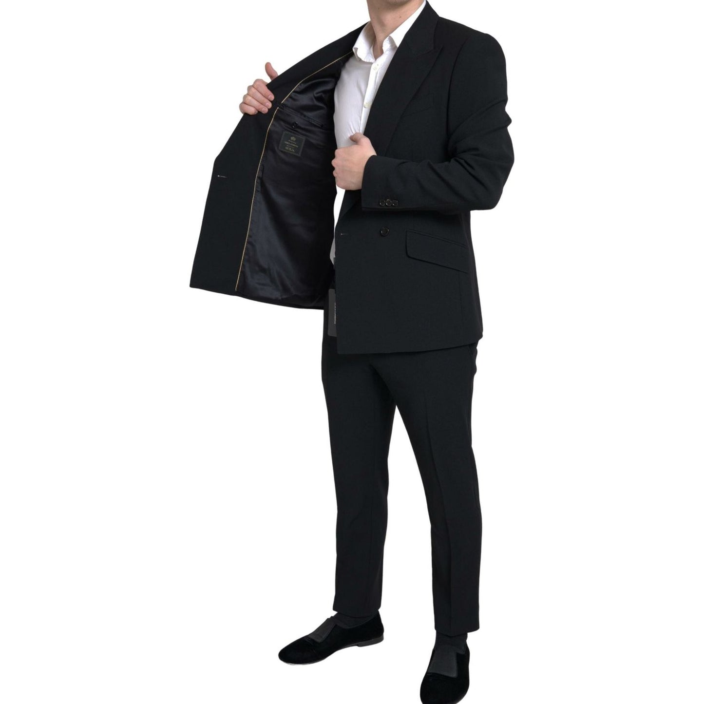 Dolce & Gabbana Elegant Slim Fit Double Breasted Suit Dolce & Gabbana Black