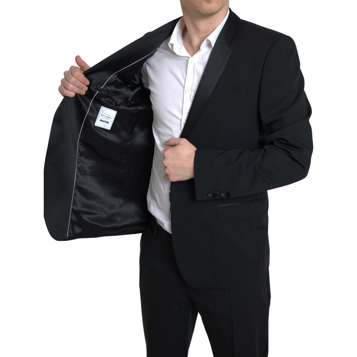 Dolce & Gabbana Elegant Black Slim Fit Two-Piece Suit Dolce & Gabbana Black