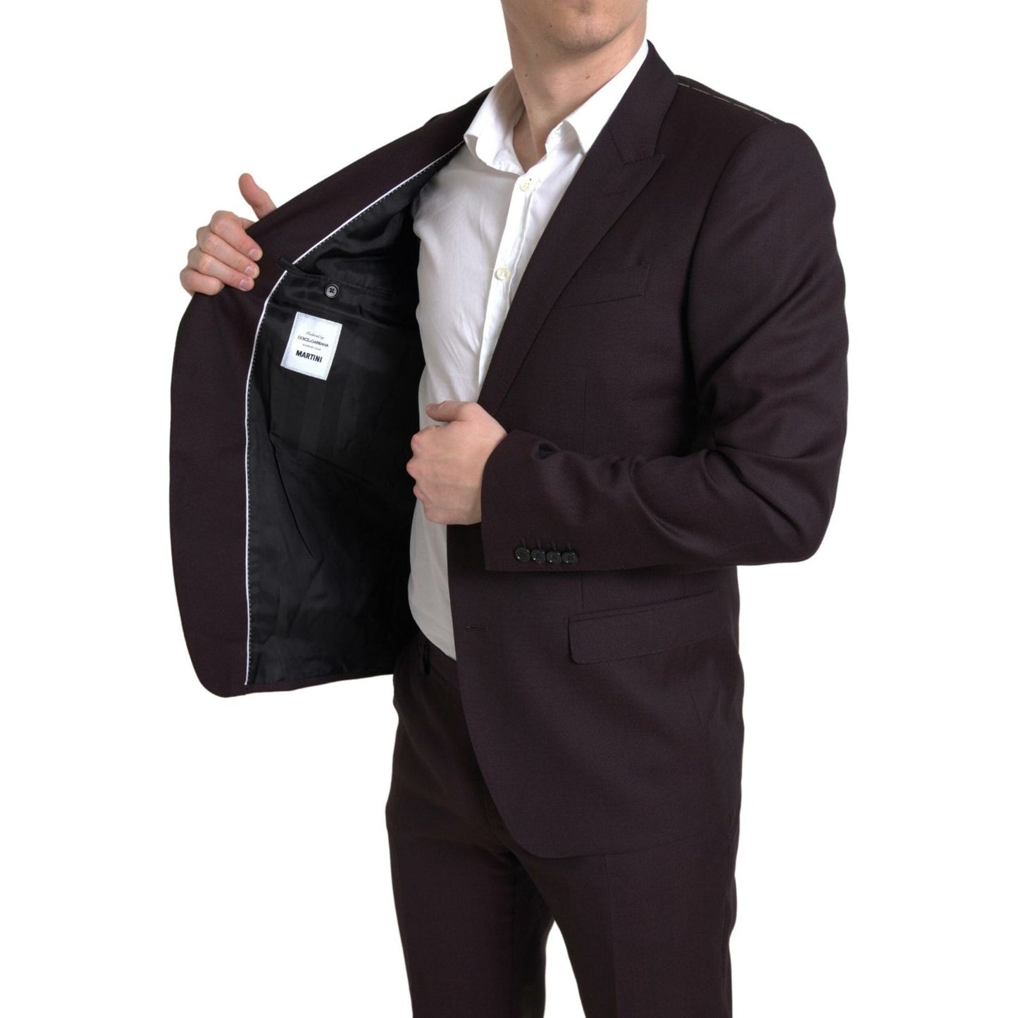 Dolce & Gabbana Maroon Martini Slim Fit 2-Piece Suit Dolce & Gabbana Black