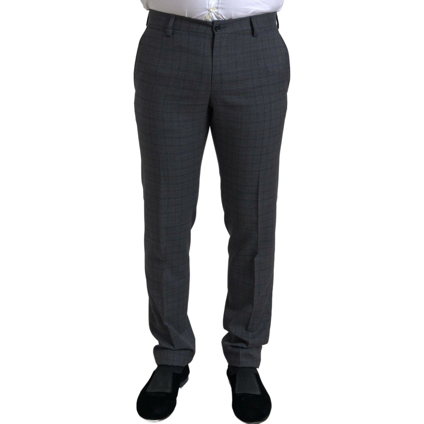 Dolce & Gabbana Elegant Grey Checkered Slim Fit Suit Dolce & Gabbana Dark Slate Gray