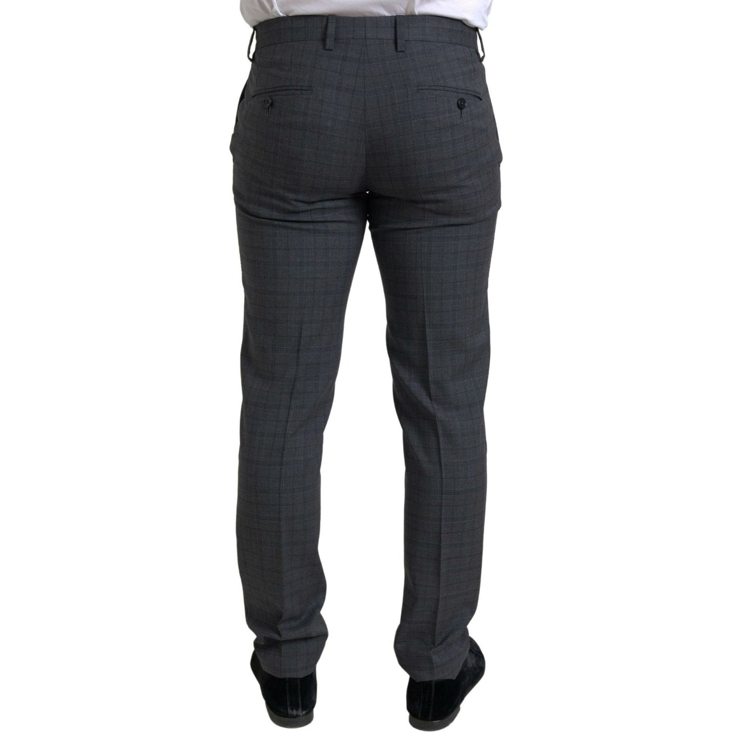 Dolce & Gabbana Elegant Grey Checkered Slim Fit Suit Dolce & Gabbana Dark Slate Gray