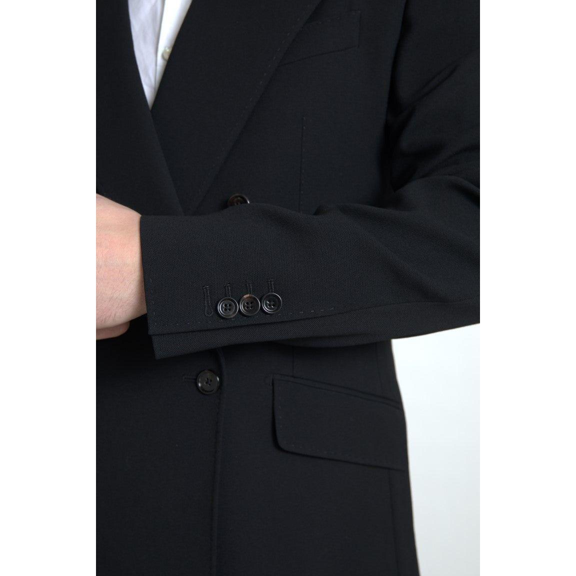 Dolce & Gabbana Elegant Slim Fit Double Breasted Suit Dolce & Gabbana Black
