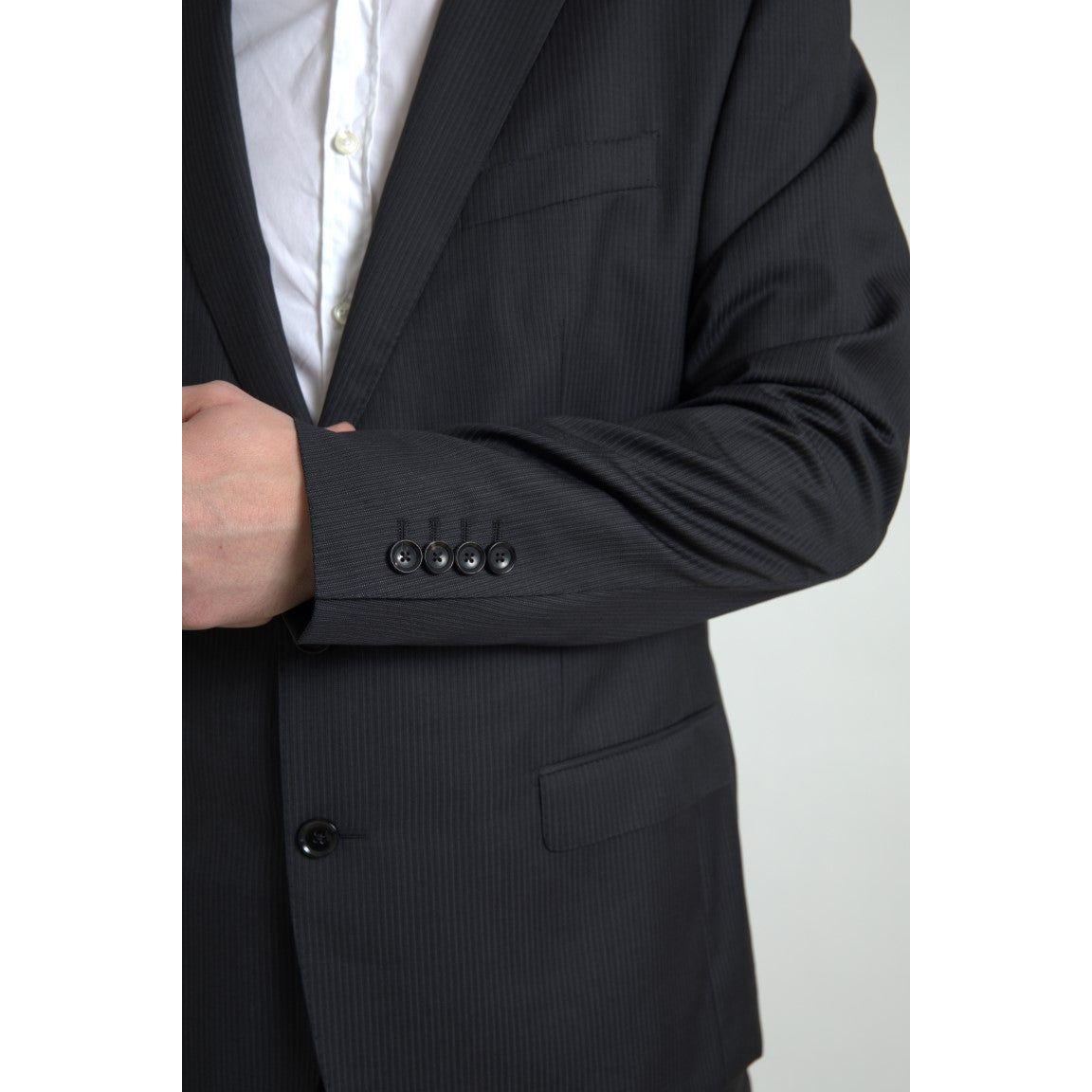 Dolce & Gabbana Elegant Black Two-Piece Slim Fit Suit Dolce & Gabbana Dark Slate Gray