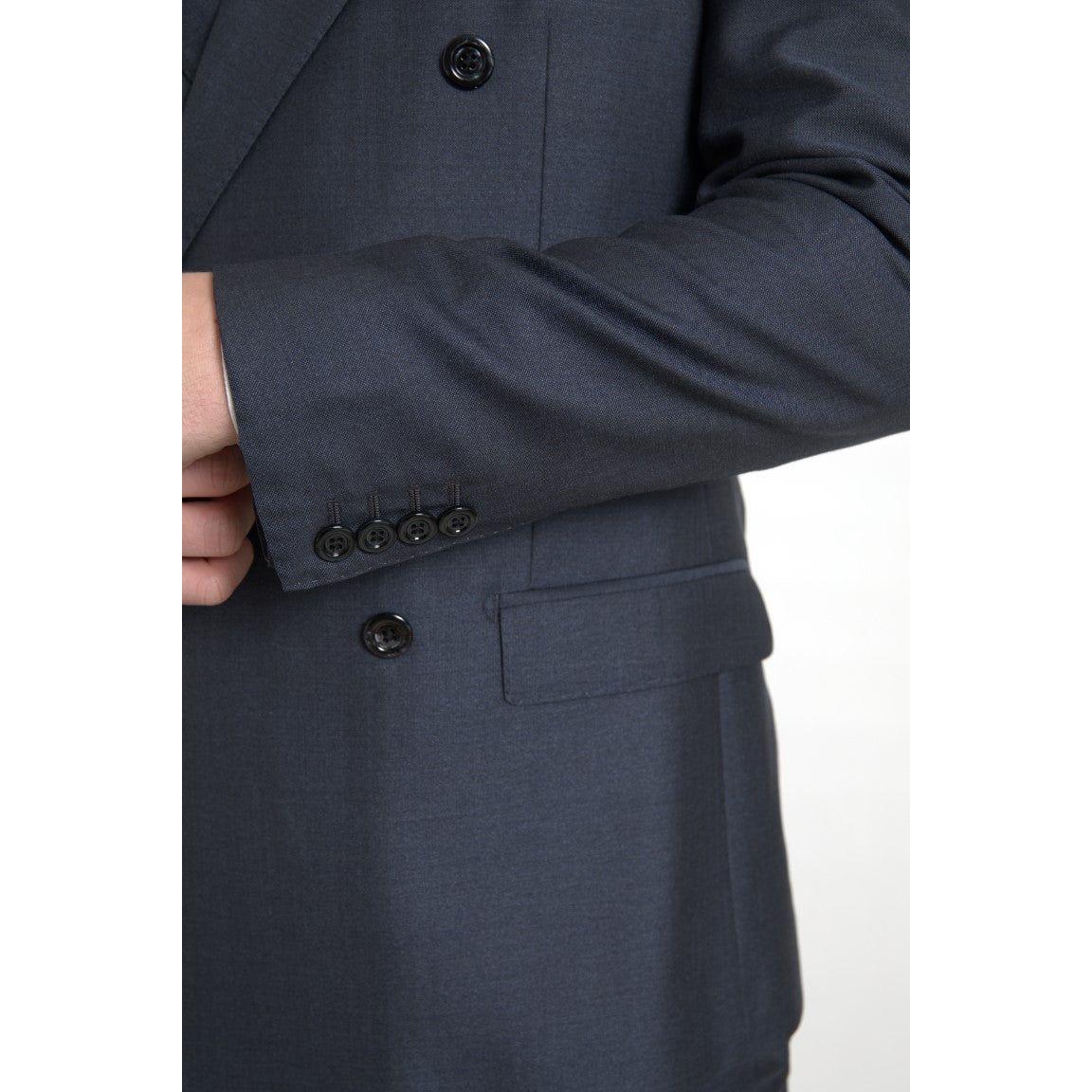 Dolce & Gabbana Elegant Blue Silk Blend Martini Suit Dolce & Gabbana Dark Slate Gray